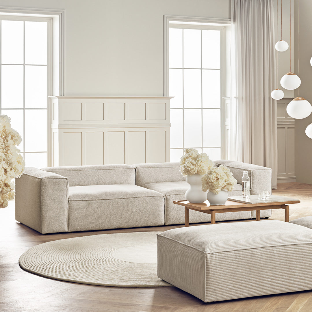 Cosima 2 Seater Sofa with Large Pouf - Modern Living Room Furniture for Small Spaces, Apartment & Lounge Comfort - Perfect for Relaxing, Entertaining & Compact Home Decor