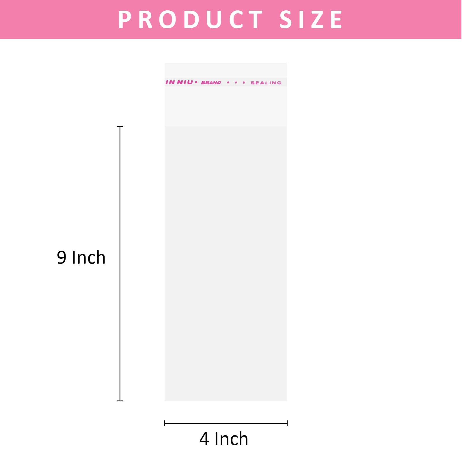 200 Pack 4x9 Inch Clear Resealable Cellophane Bags - Self Adhesive Cookie Candy Jewelry Packaging Bags for Gifts, Samples, Cookies, Treats - Perfect for Bakery, Party Favors, Retail Display & Small Business Packaging