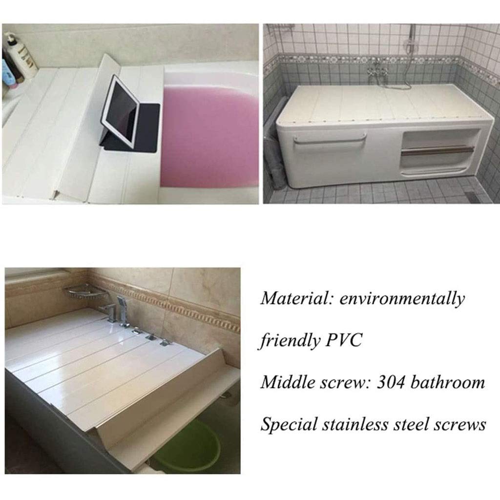 White PVC Bathtub Tray Cover - Foldable Dustproof Bath Lid & Insulation Board (70×170×0.6cm) for Relaxing Bath Time, Spa Days & Home Bathroom Organization