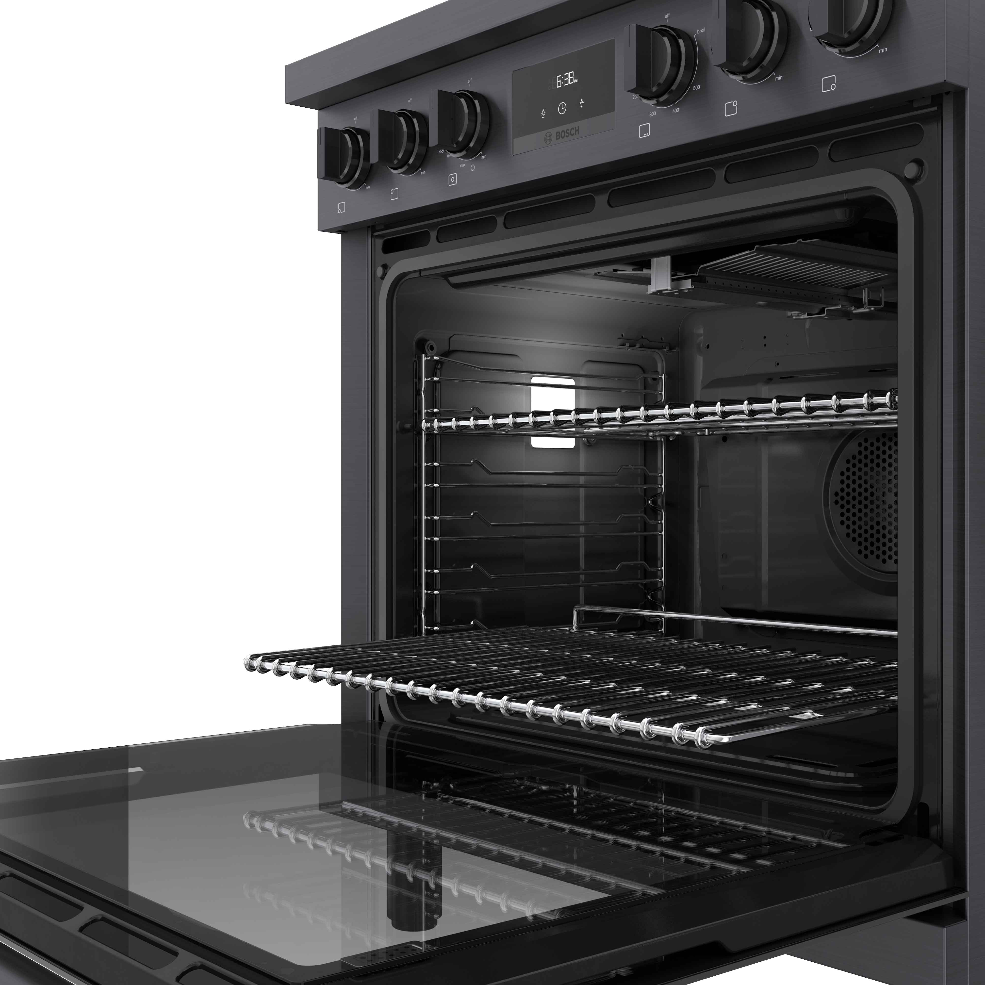 Bosch 30-Inch Industrial Style Gas Range - Black Stainless Steel HGS8045UC | Professional-Grade Stove for Home Chefs & Commercial Kitchens