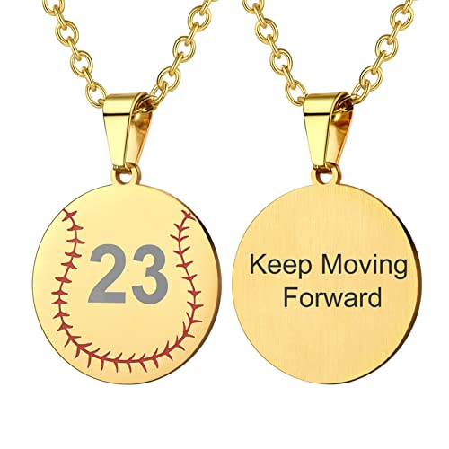 PROSTEEL Baseball Necklaces for Men & Teen Boys - Stainless Steel Softball Pendant Chain - Adjustable 22-24 Inch Sports Jewelry with Gift Box - Perfect for Baseball Games, Gifts & Everyday Wear