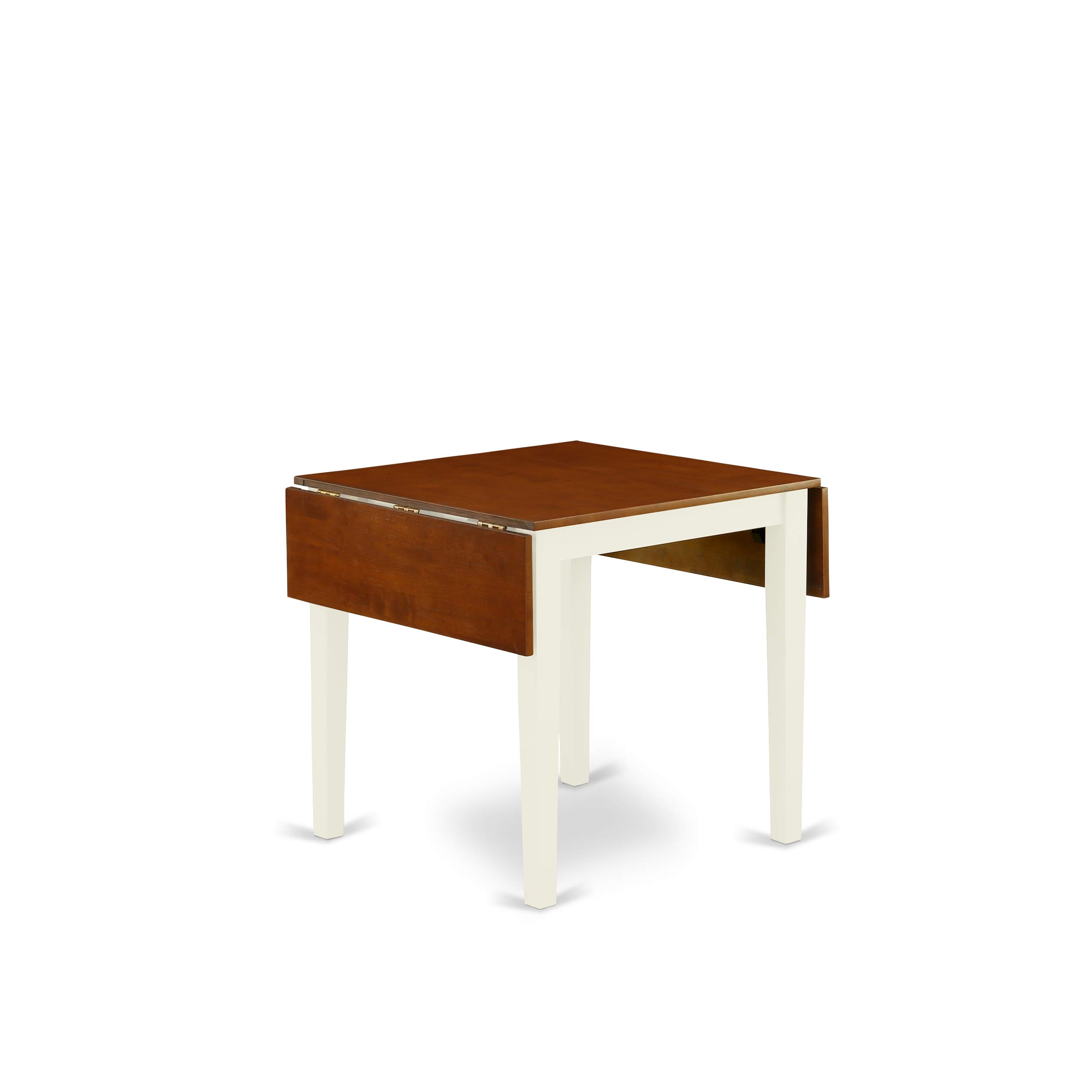 East West Furniture NDAN3-WHI-W 3-Piece Small Space Dinette Set with Drop-Leaf Rectangle Dining Table & 2 Chairs, 30x48 Inch, Buttermilk & Cherry - Perfect for Apartments, Breakfast Nooks & Cozy Dining Areas