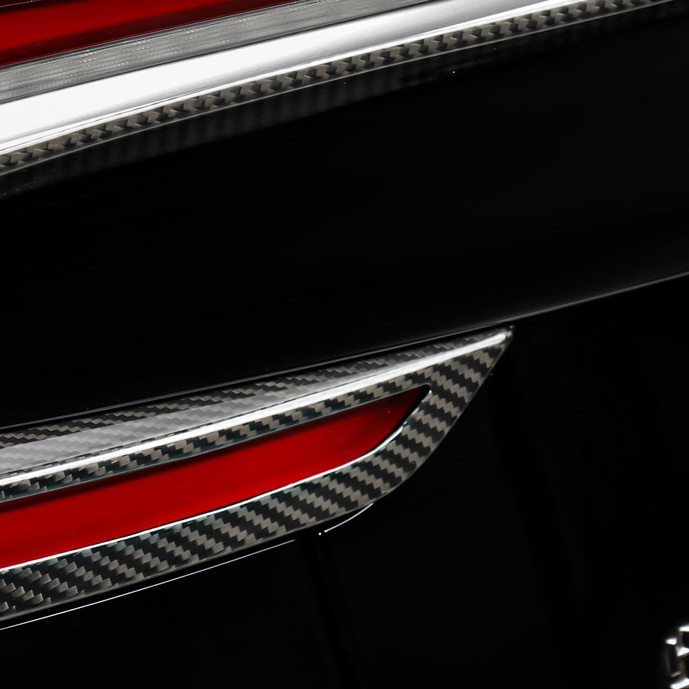 Tesla 2024+ Model 3 Highland Carbon Fiber Tail Light Accents - Sporty Rear Styling Upgrade for Enhanced Aesthetics & Performance | Perfect for Car Enthusiasts & Customization Lovers