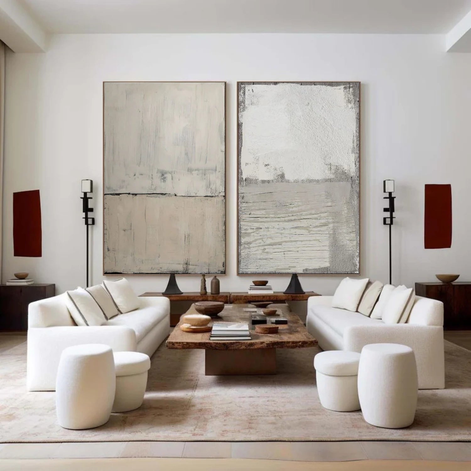 Abstract Painting Set of 2 - Modern Wall Art for Living Room & Bedroom Decor - #AB445