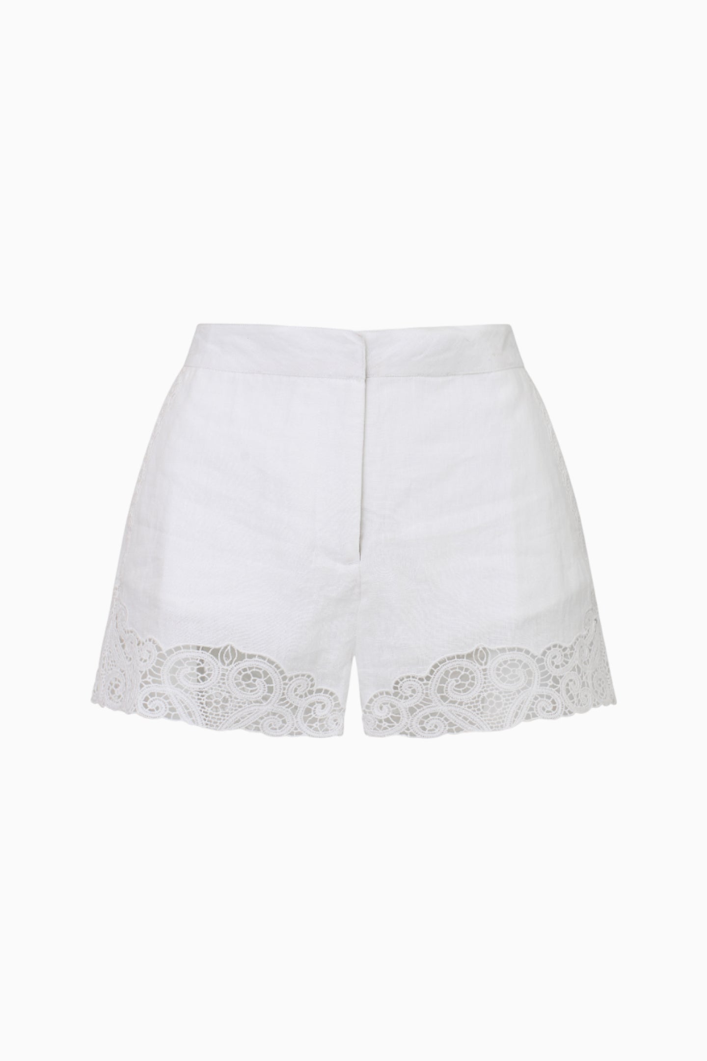Quindi Women's Linen Crochet Lace Shorts - Breathable Summer Shorts for Beach, Vacation & Casual Wear