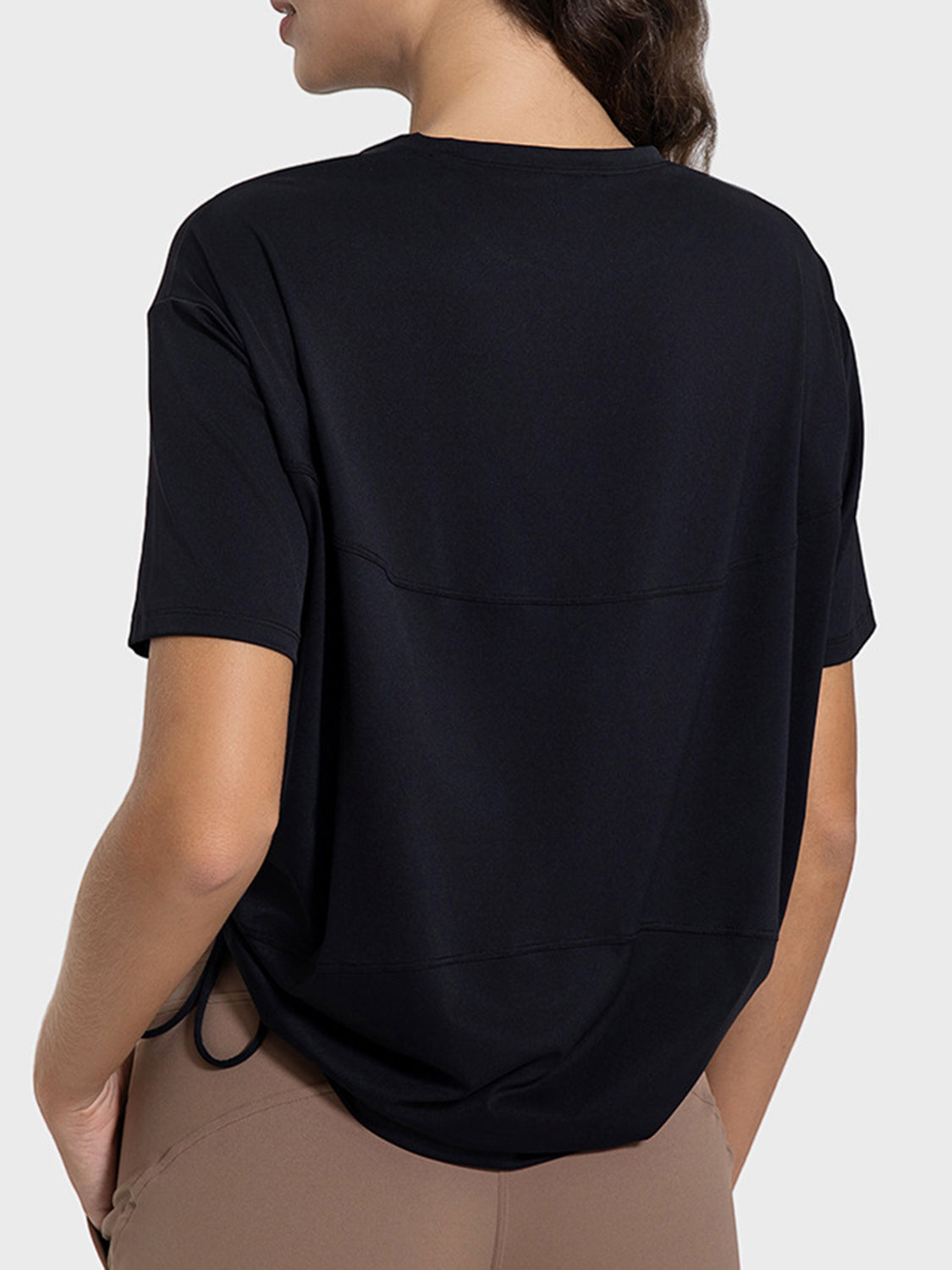 Breathable Drawstring Round Neck Short Sleeve Active T-Shirt for Men & Women - Perfect for Gym, Running, Yoga and Casual Wear