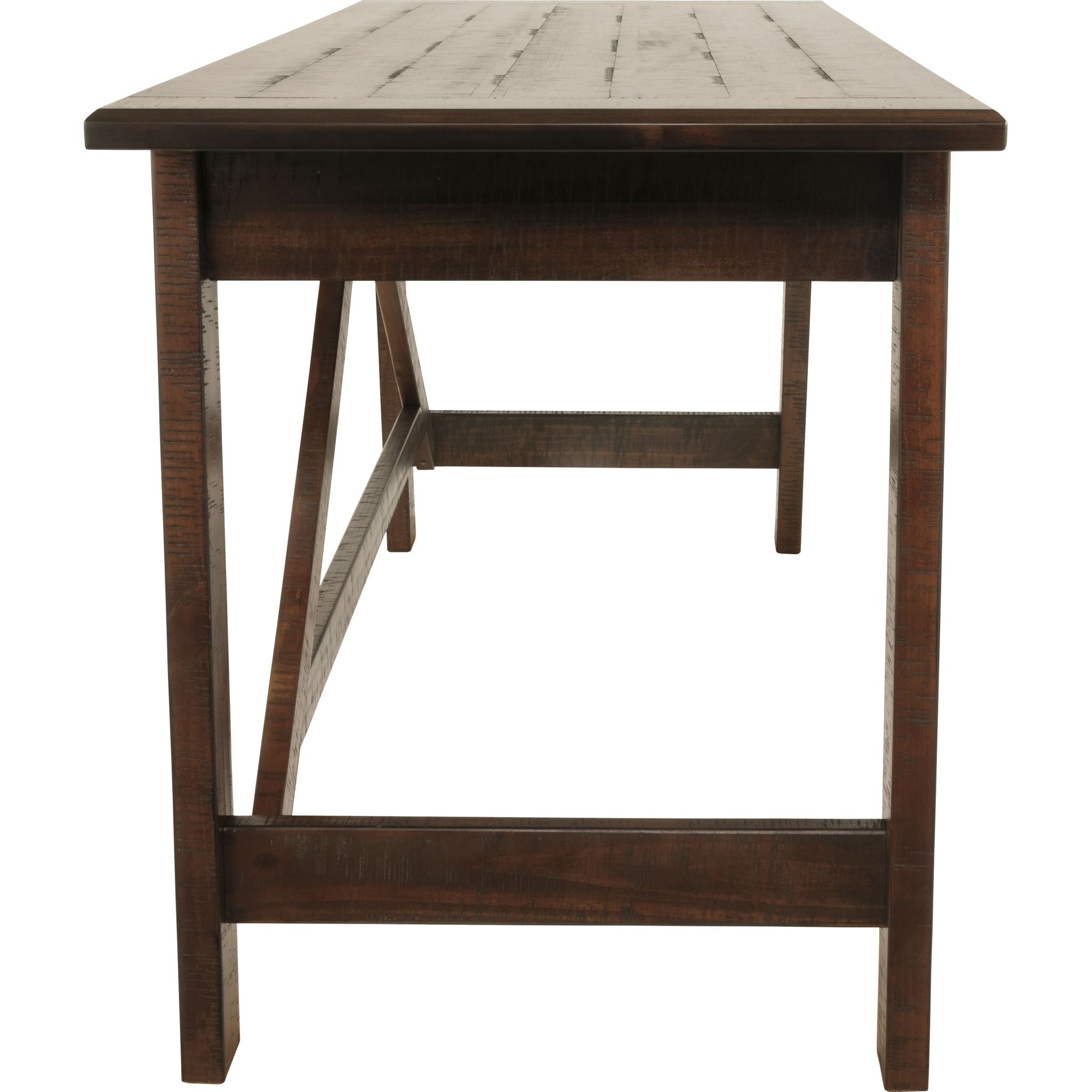 Baldridge Desk in Rustic Brown - Solid Wood Home Office Desk for Study & Work - Perfect for Home Office, Study Room & Workspace