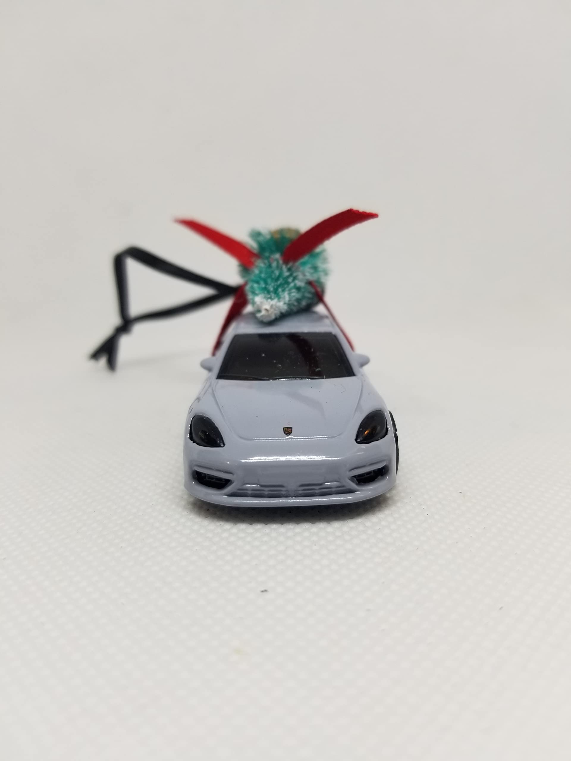 3 Inch Handmade Christmas Tree Ornament for Porsche Panamera in Chalk Gray | Unique Holiday Gift for Car Lovers | Perfect for Christmas Decorations & Car Enthusiast Gifts | Made in USA