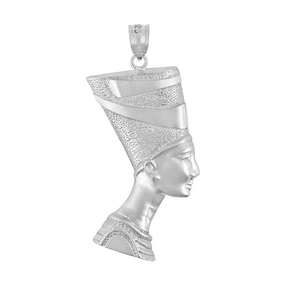 Authentic Sterling Silver Egyptian Queen Nefertiti Pendant Necklace - Handcrafted in USA - Perfect for Gift Giving, Jewelry Collections & Ancient Egyptian Style Fashion