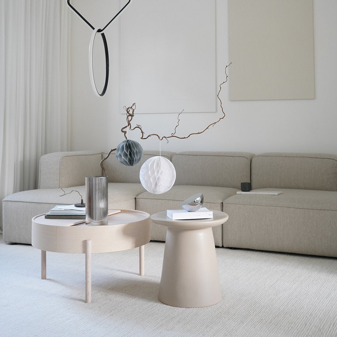 Modern Arc Coffee Table - Mid Century Design Glass Top Living Room Furniture for Small Spaces - Perfect for Apartments, Lounges & Home Decor