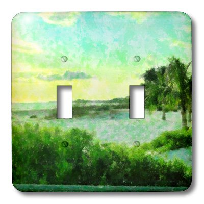 3dRose LLC lsp_22572_2 Beach Time Ends Double Toggle Switch - Decorative Wall Plate Cover for Bedroom, Bathroom & Living Room - Perfect for Coastal Home Decor