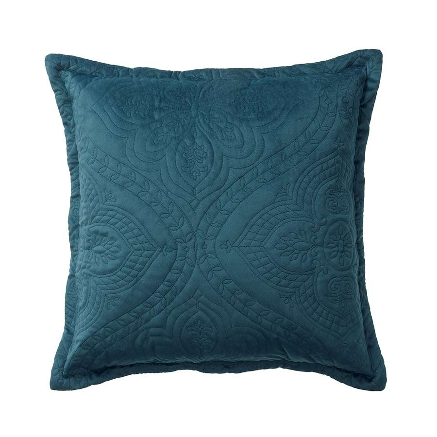Premium Dynasty Teal Square Cushion 43x43cm - Soft Decorative Throw Pillow Cover by Bianca for Sofa, Bed, Chair - Home Decor & Living Room Accessories