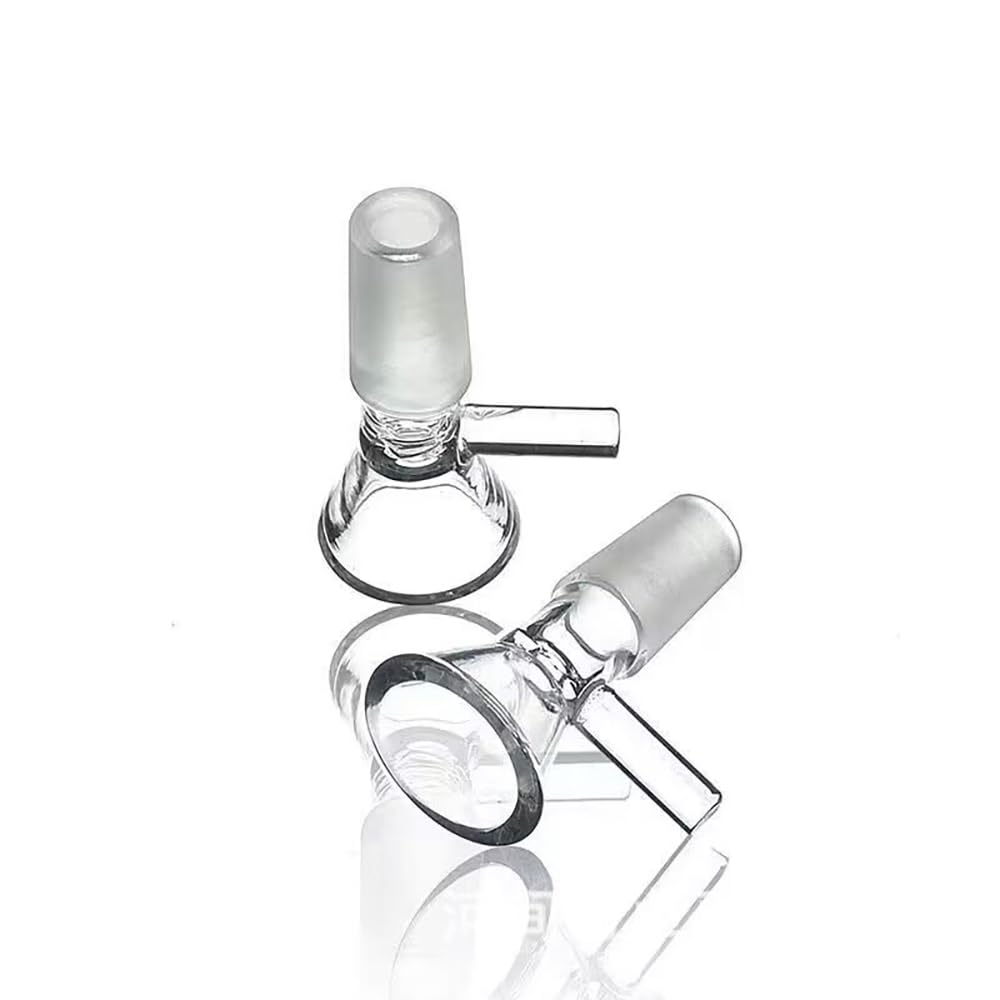 8PCS Glass Funnel Set - 14mm Small Glass Funnels with 2 Cleaning Brushes, Handled Kitchen Mini Funnel for Liquids, Oils & Spices | Ideal for Home Kitchen, Lab Experiments, DIY Projects & Essential Oil Bottling