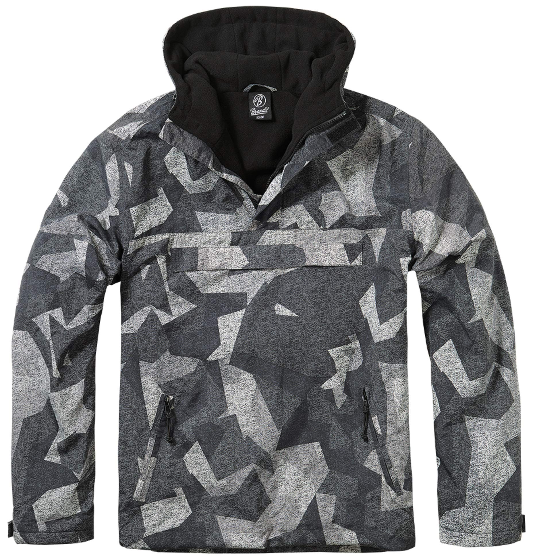 Brandit Men's Windbreaker Jacket - Night Camo Digital Print Lightweight Waterproof Windbreaker for Outdoor Hiking, Running & Travel