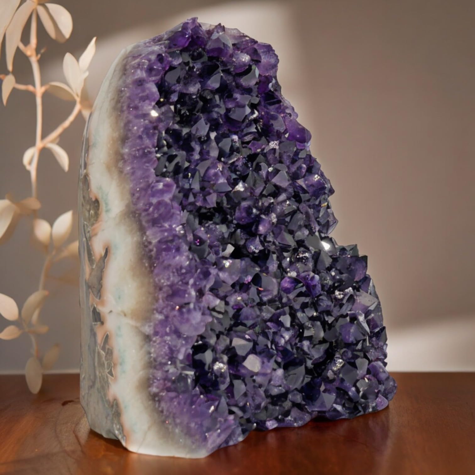 Large Natural Amethyst Crystal Cluster (6.5-8 lb) Raw Geode Quartz Stone from Uruguay - Deep Purple Healing Crystal for Meditation, Home Decor & Spiritual Gifts