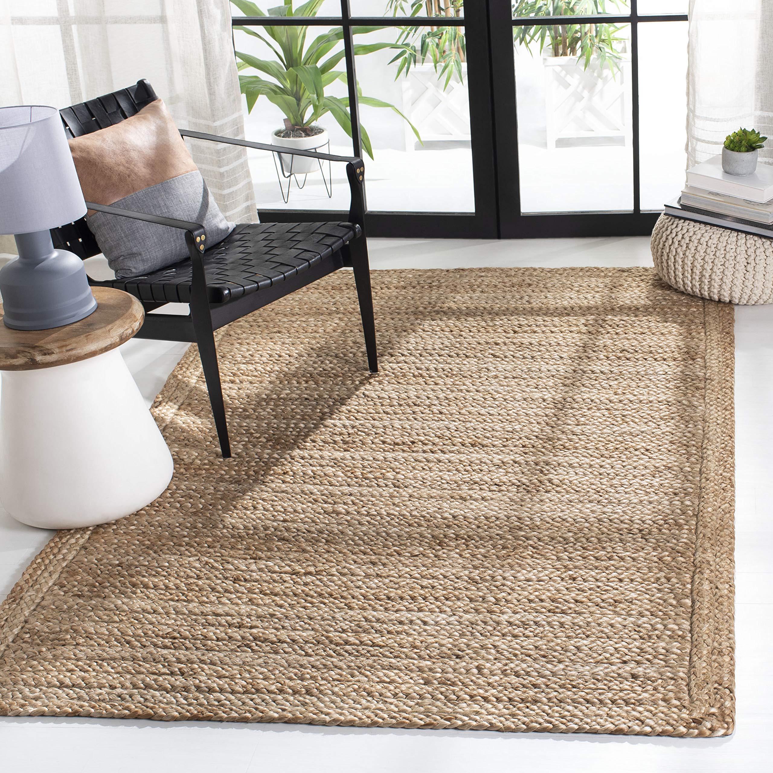 SAFAVIEH Handmade Natural Jute Accent Rug 4' x 6' - Farmhouse Woven Fringe, Eco-Friendly Fiber for Entryway, Living Room & Bedroom - Durable for High Traffic Areas (NF824A) | Perfect for Boho, Coastal & Rustic Home Decor