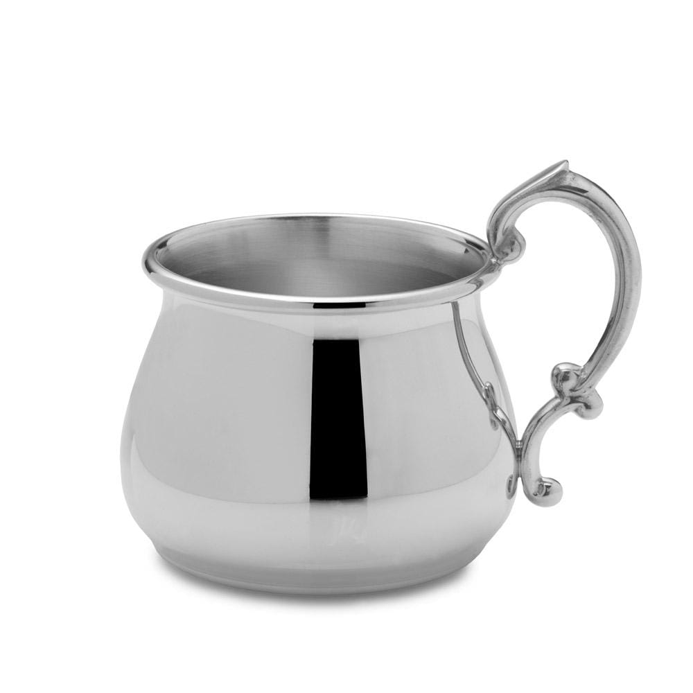 Antique Pot Belly Pewter Baby Cup - Vintage Collectible for Christening, Baby Showers & Nursery Decor