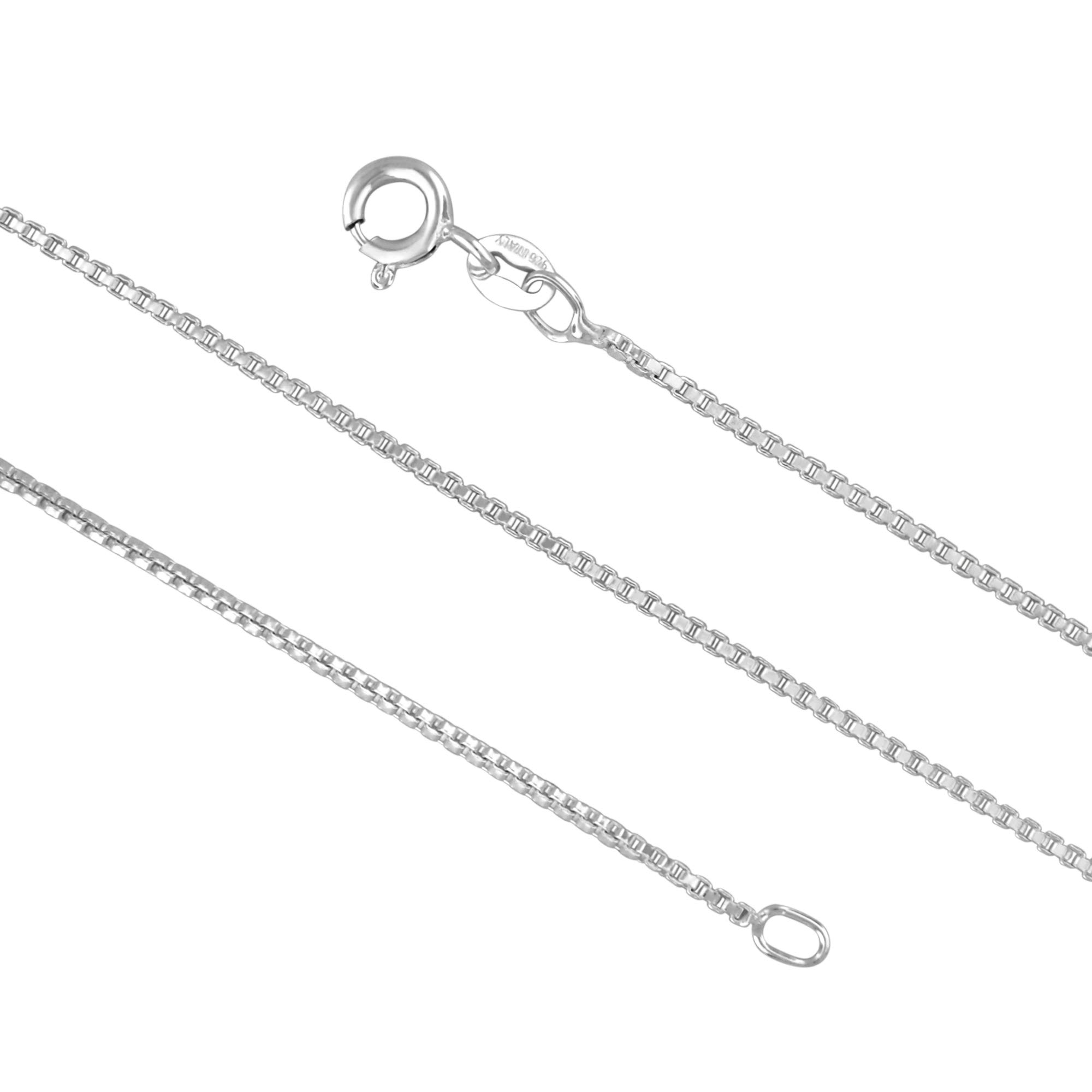 1.3mm Sterling Silver Box Chain Necklace for Men & Women - 16-36 Inch Adjustable Length, Nickel-Free Hawaiian Jewelry - Perfect for Gifts, Layering & Everyday Wear