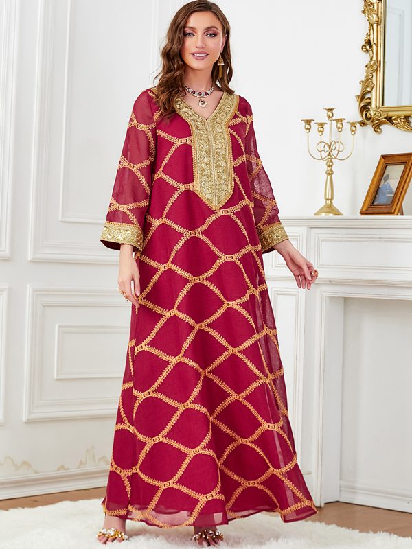 Elegant Eid Middle Eastern Arab Caftan Kaftan Dress for Women - Traditional Islamic Abaya for Special Occasions & Celebrations