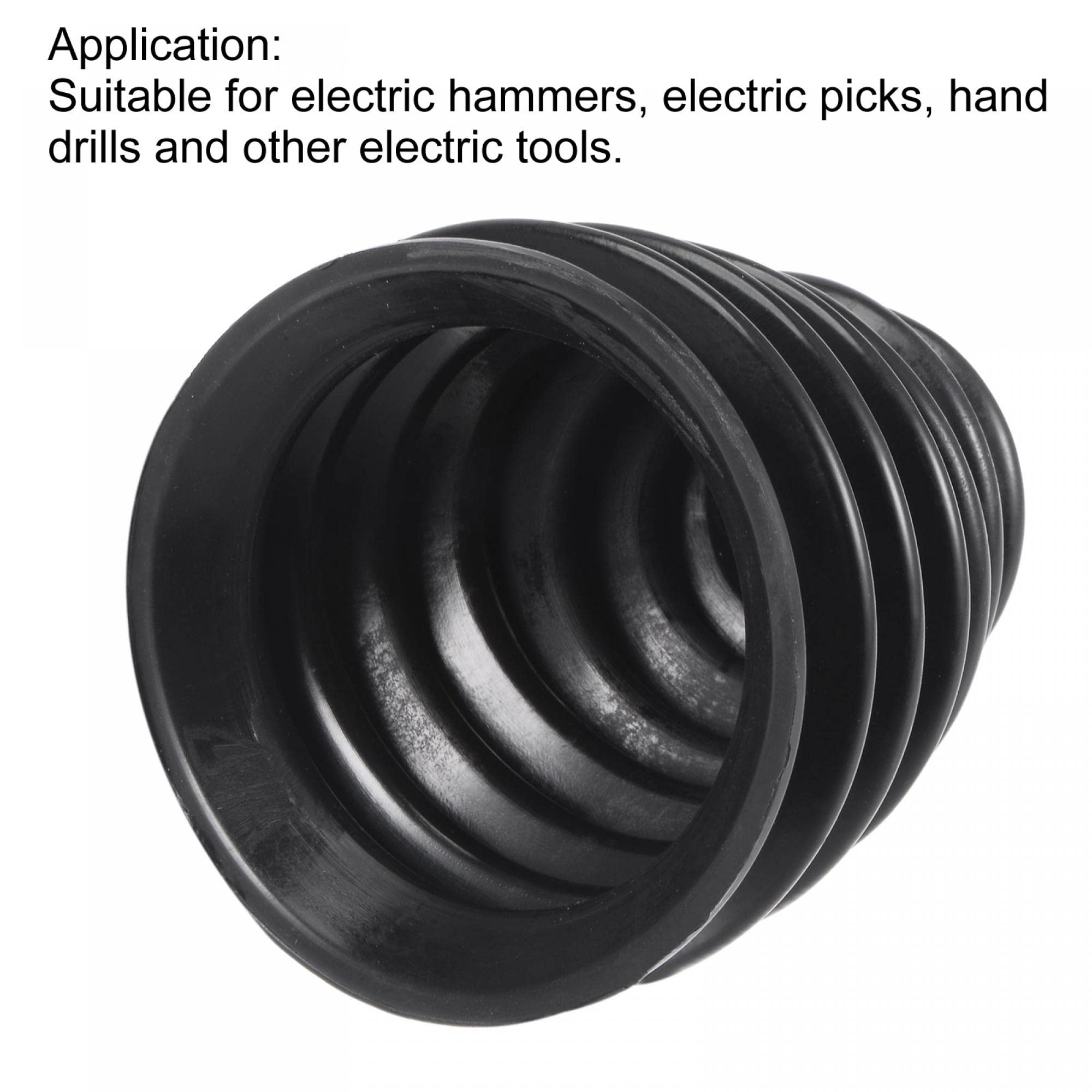 Rubber Drill Dust Cover for Electric Hammer, 2PCS Black - Dust Protection for DIY & Construction