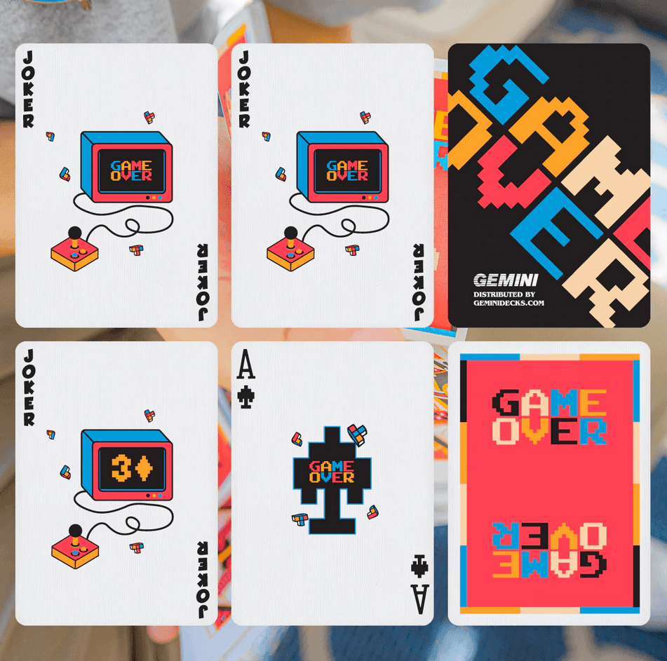 Game Over Playing Cards - Premium Red Deck for Poker, Magic Tricks & Card Games | Perfect for Parties, Travel & Family Game Nights