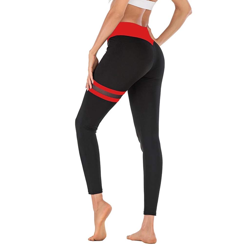 KINGOLDON Women's High Waisted Yoga Pants with Mesh Stitching - Breathable Workout Leggings for Running, Fitness & Gym - Comfortable Stretchy Tights for Women - Perfect for Yoga, Pilates & Lounge Wear