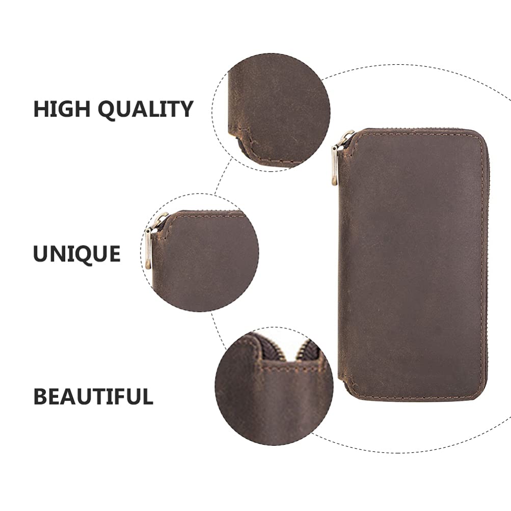 Hemobllo 2-Piece Genuine Leather Watch Box & Jewelry Organizer Case - Premium Watch Storage Holder with Pouch for Men & Women - Perfect for Travel, Gift Giving & Watch Collection Display