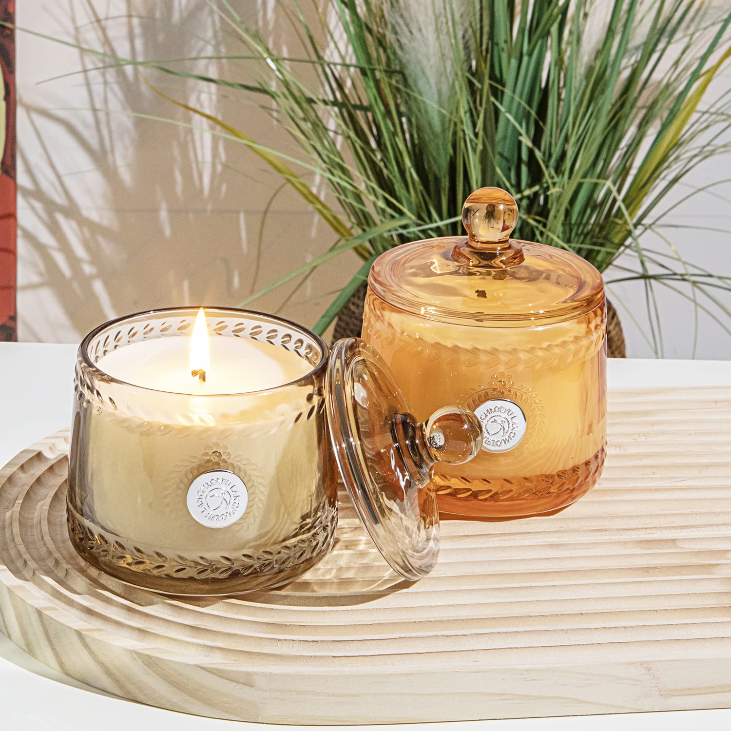 Chloefu LAN Gardenia Paradise Scented Candle - Natural Soy Wax Home Fragrance Candle with 55-Hour Burn Time in Elegant Glass Jar | Perfect for Relaxation, Romantic Dinners & Home Decor