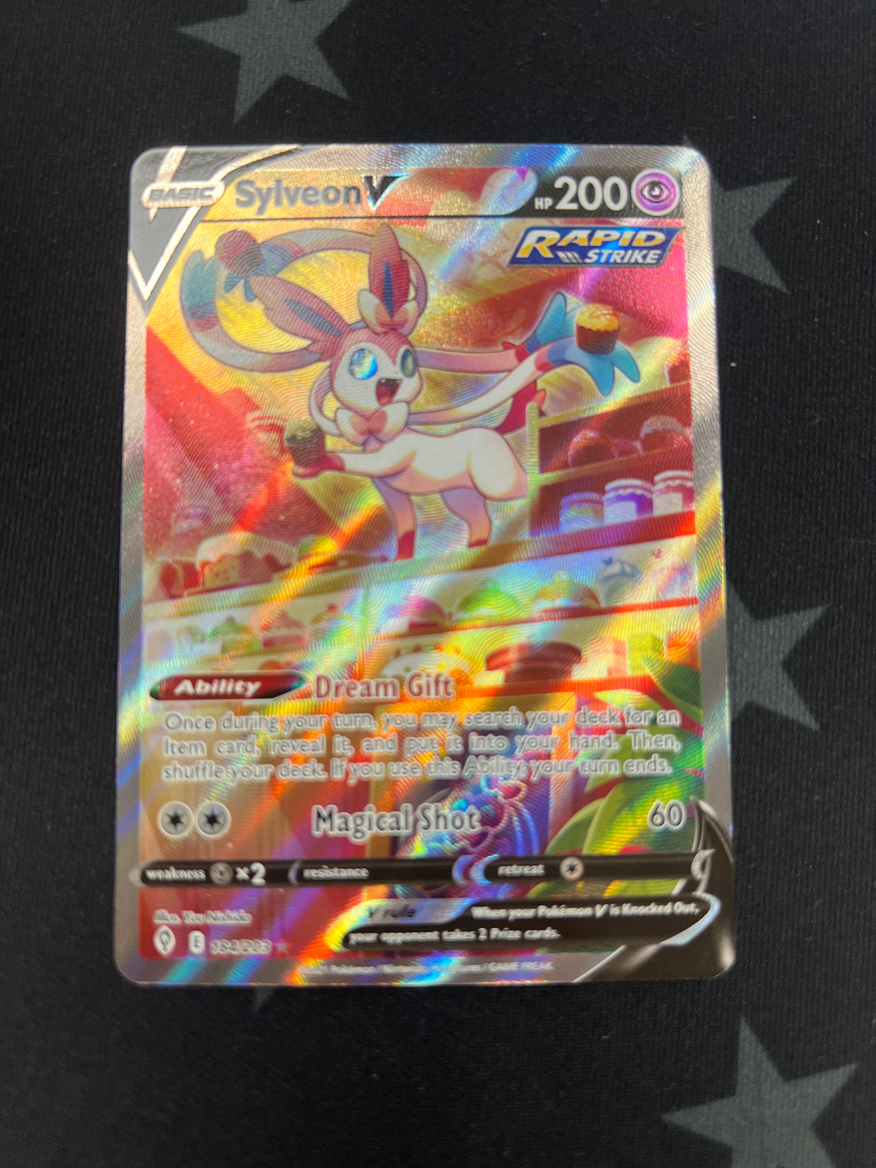 2021 Pokemon Sylveon V 184/203 Evolving Skies Alternate Full Art Trading Card - Perfect for Collectors, Battles & Display