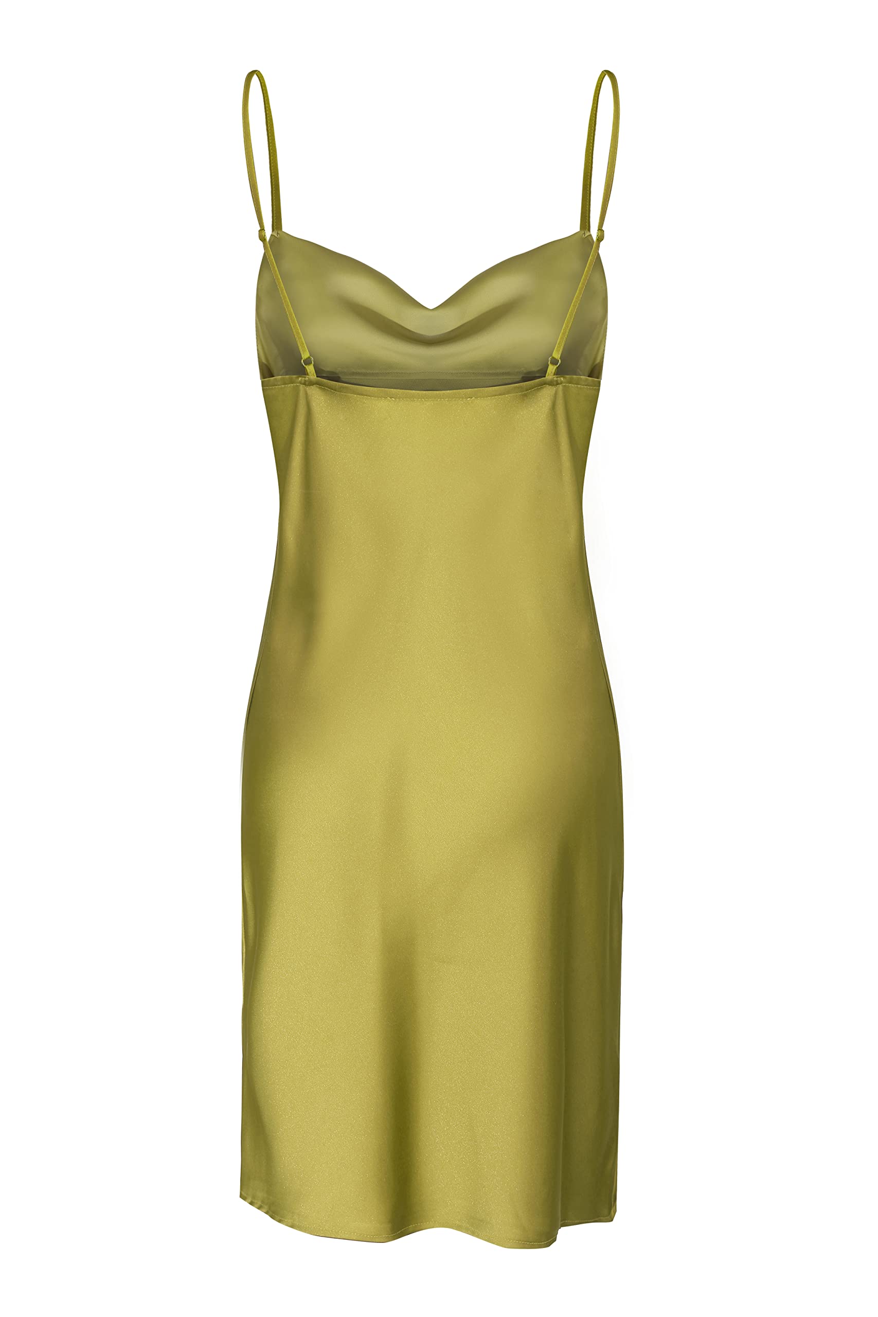 Elegant Women's Satin Slip Dress with Cowl Neck & Spaghetti Straps - Perfect for Cocktail Parties, Beach Vacations & Evening Events