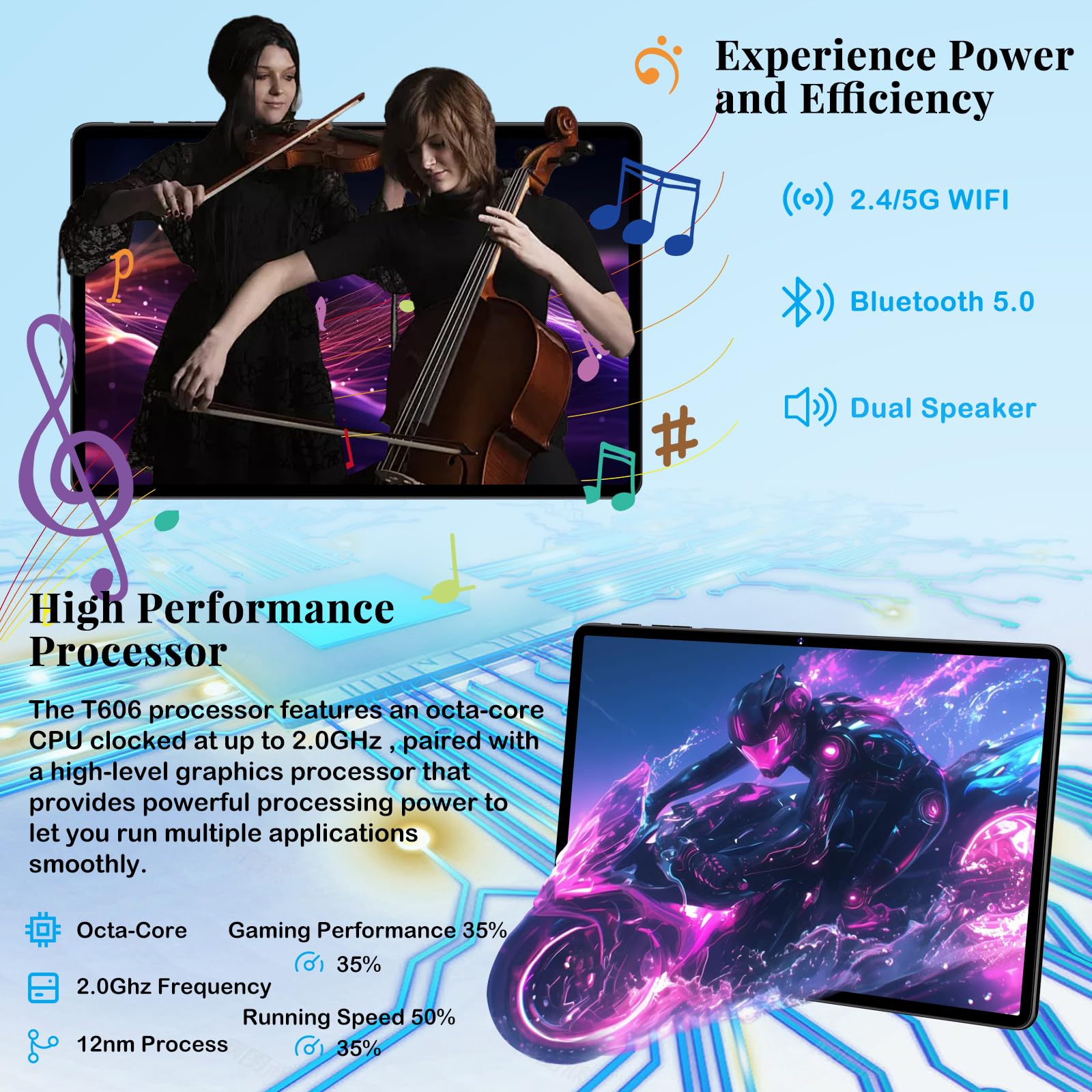2025 11 Inch Android 14 Tablet - 24GB RAM 256GB ROM (1TB Expandable) | Octa-Core Processor, 13MP+5MP Dual Camera, 8000mAh Battery | IPS HD Touch Screen, 5G WiFi, Widevine L1, GPS, Split Screen - Metal Black | Perfect for Work, Study, Streaming & Gaming