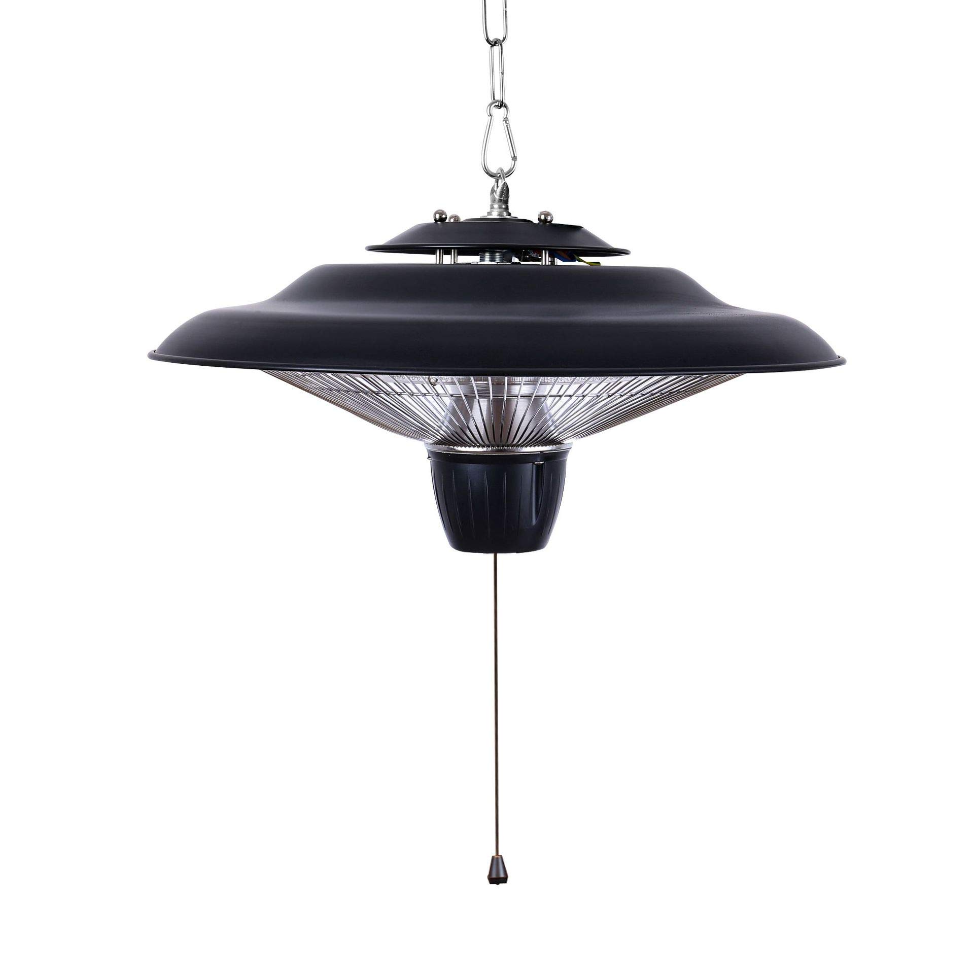 Outdoor Patio Hanging Ceiling Mounted Aluminum Halogen Electric Heater 1500W/2000W - Quiet Noiseless Design for Large Rooms - Perfect for Restaurants, Gardens, and Open-Air Spaces