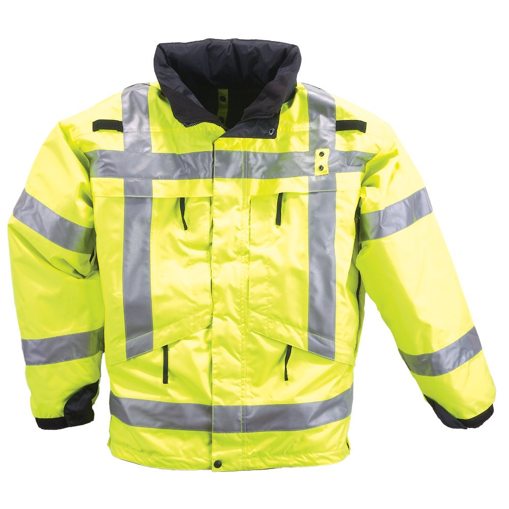 5.11 Tactical 3-in-1 Reversible Parka Jacket with High Visibility & 3M Scotchlite Reflective Tape - Style 48033 | All-Weather Outdoor Workwear for Construction, Security & Emergency Responders