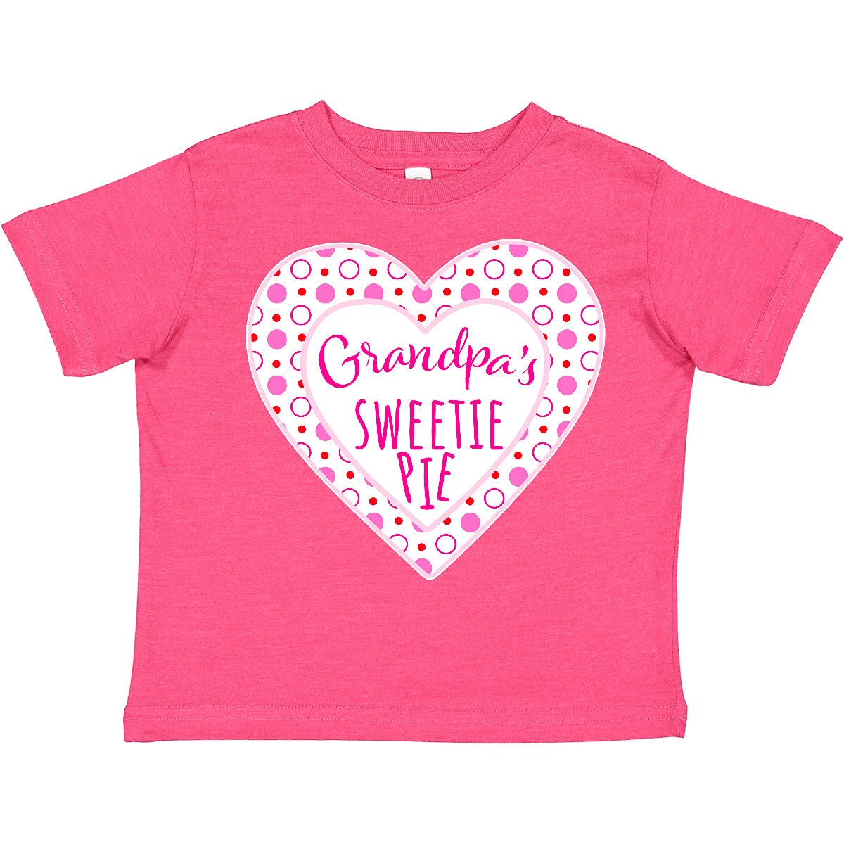 Grandpa's Sweetie Pie Toddler T-Shirt with Pink Hearts - Cute Baby Boy & Girl Casual Cotton Tee for Family Outings & Photo Shoots