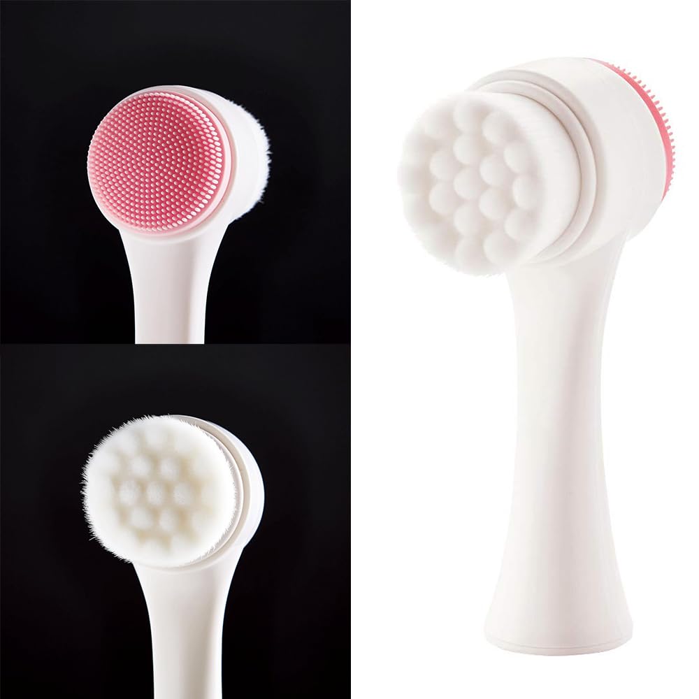 **Soft Silicone Facial Cleansing Brush - Gentle Exfoliating for Blackhead Removal & Skin Brightening - Ergonomic Travel-Friendly Design - Pack of 1 (Blue) - Perfect for Daily Skincare & On-the-Go Beauty Routine**
