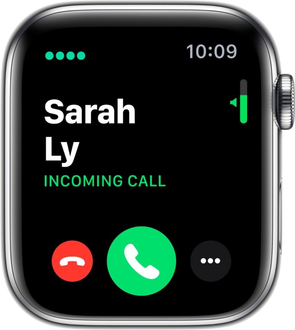 Refurbished Apple Watch Series 4 GPS + Cellular 40mm - Stainless Steel Case with White Sport Band | Smart Fitness Tracker, Heart Rate Monitor & Water Resistant for Running, Swimming & Daily Wear