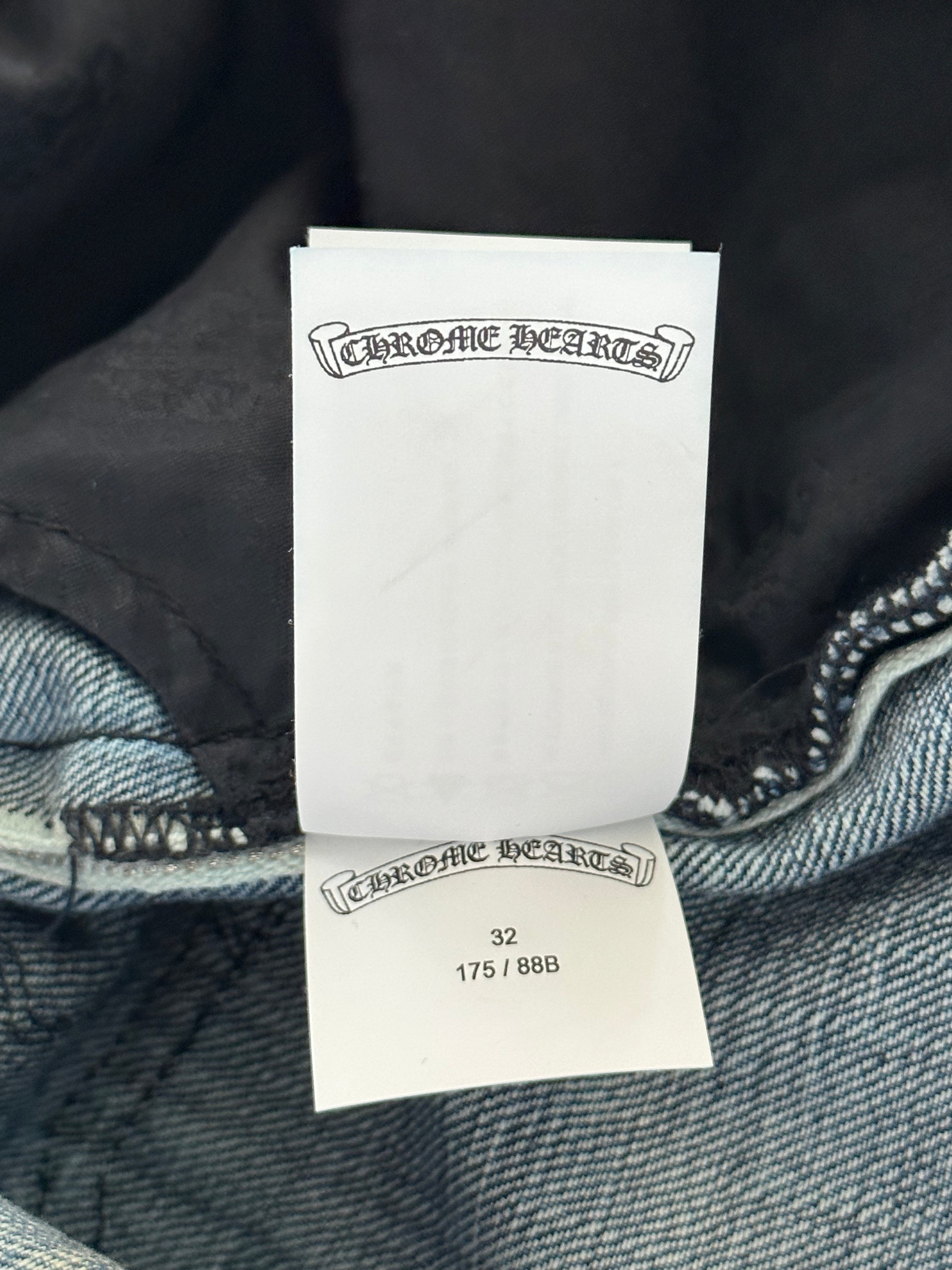 Chrome Hearts Blue Multicolor Cross Patch Jeans for Men & Women - Stylish Distressed Denim Pants with Embroidered Cross Design - Perfect for Casual Wear, Street Style & Fashion Outfits