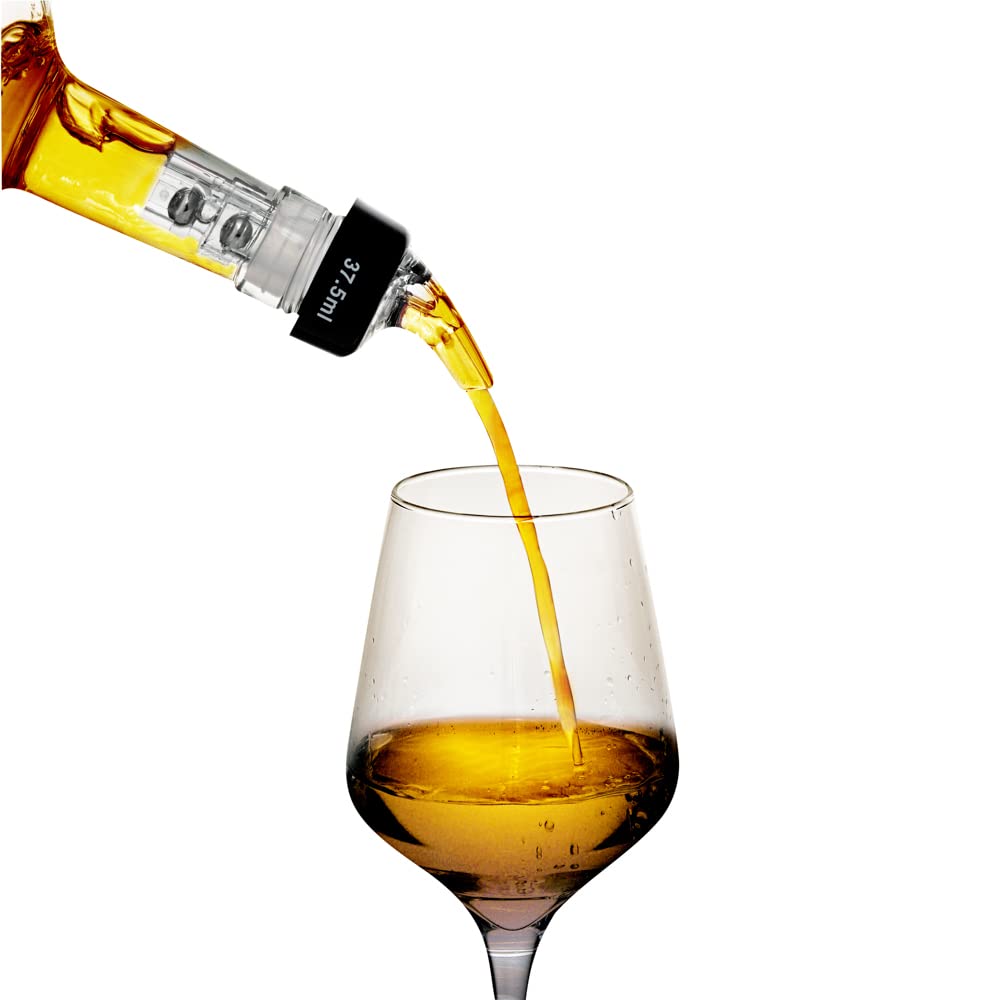 Restaurantware Bar Lux 1.3 Ounce Liquor Pour Spouts - 50 Pack Leak-Resistant Clear Plastic Measured Pourers for Alcohol Bottles | Perfect for Bars, Restaurants & Home Bartending