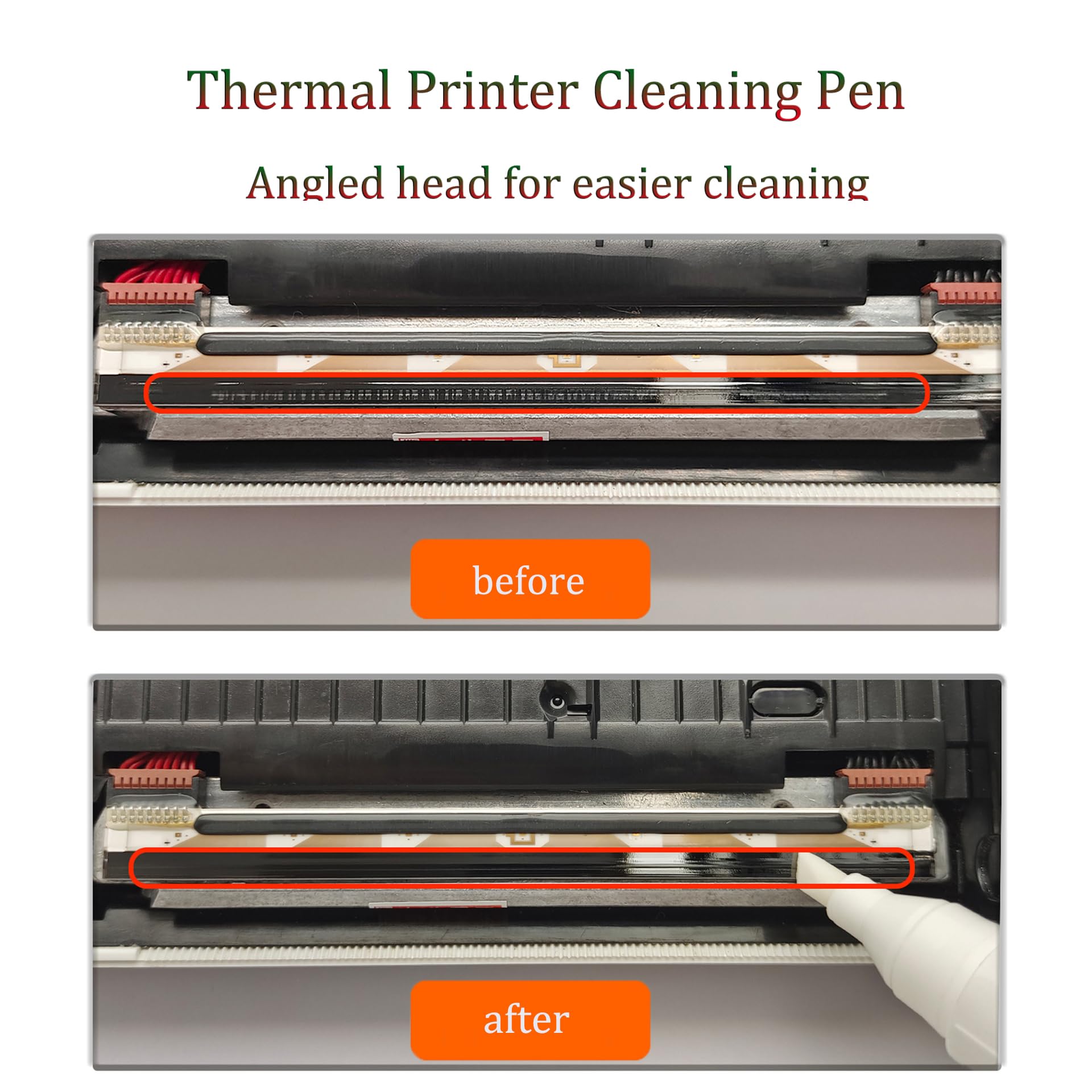 OhMill 5-Pack Thermal Printer Cleaning Pen Kit - Printer Head Cleaner for POS, ATM, Barcode & Label Printers - Essential Maintenance Tool for Office & Retail Use
