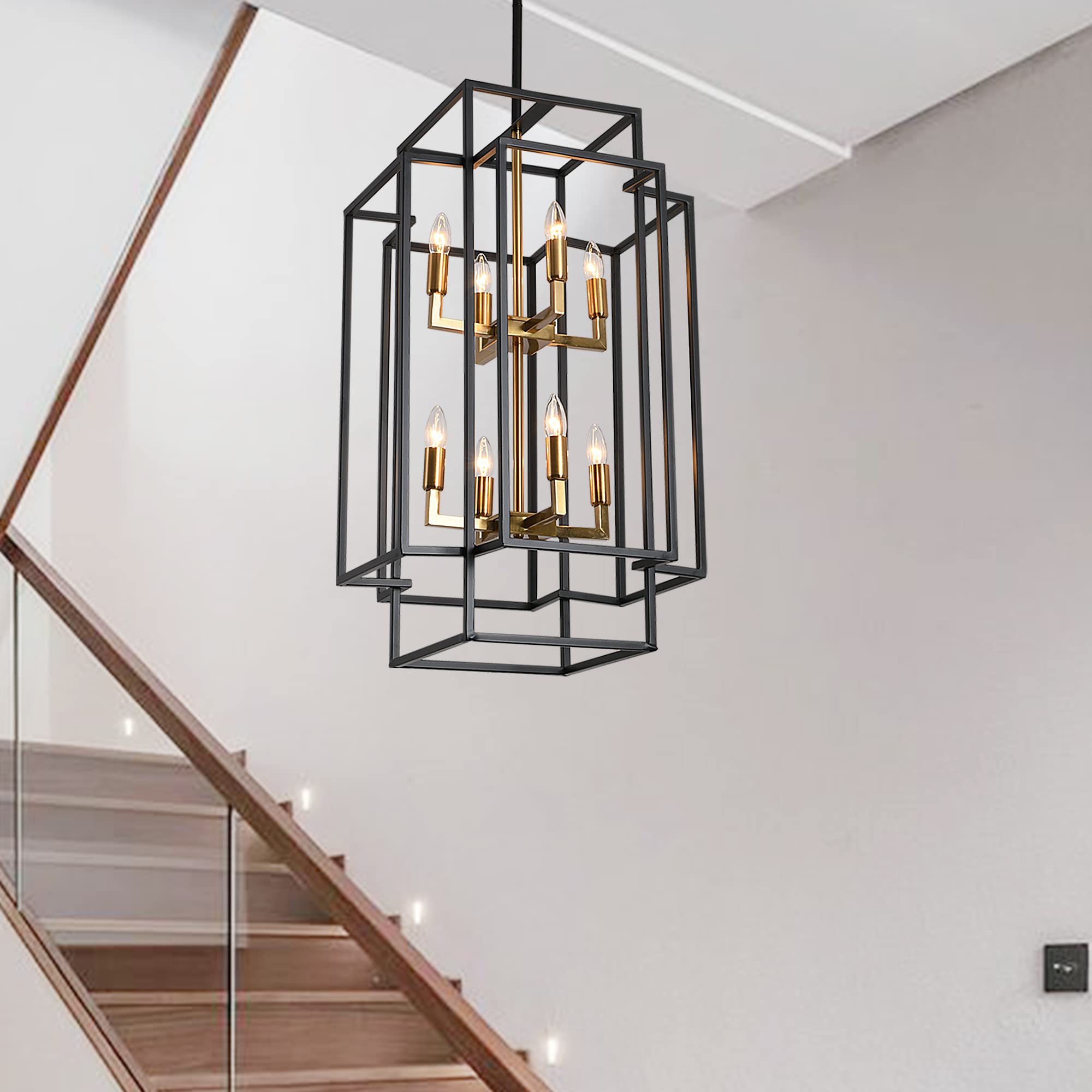 8-Lights Industrial Farmhouse Chandelier - 31.5
