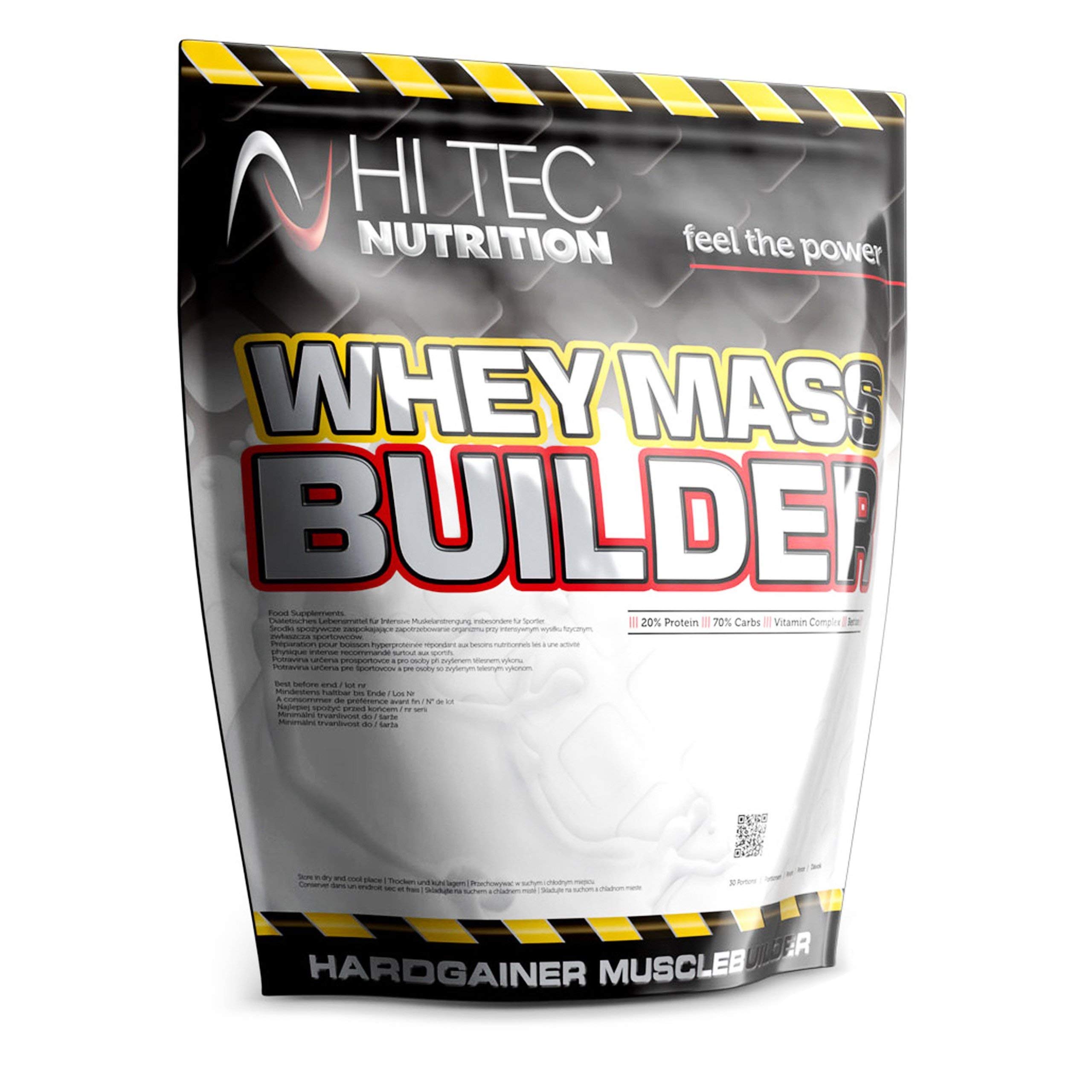 HI TEC NUTRITION Mass Gainer Protein Powder - Weight Gainer Whey Protein Supplement for Muscle Growth - 1500g Vanilla Flavor (30 Servings) - Ideal for Post-Workout Recovery & Bodybuilding Nutrition