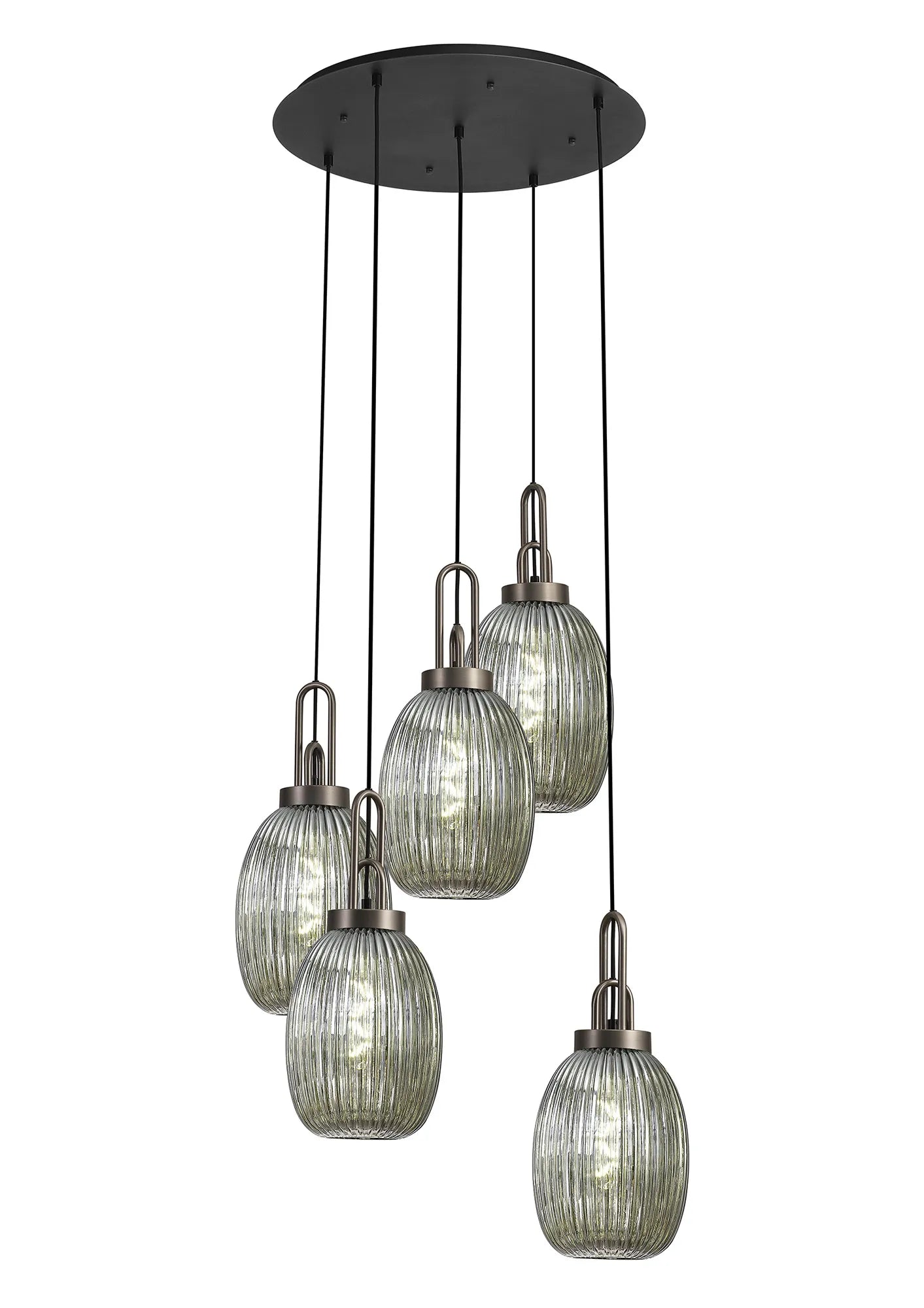 Stylish Cadiz 5-Light Cluster Pendant Light Fixture - Modern Ceiling Lighting for Dining Room, Kitchen & Living Room