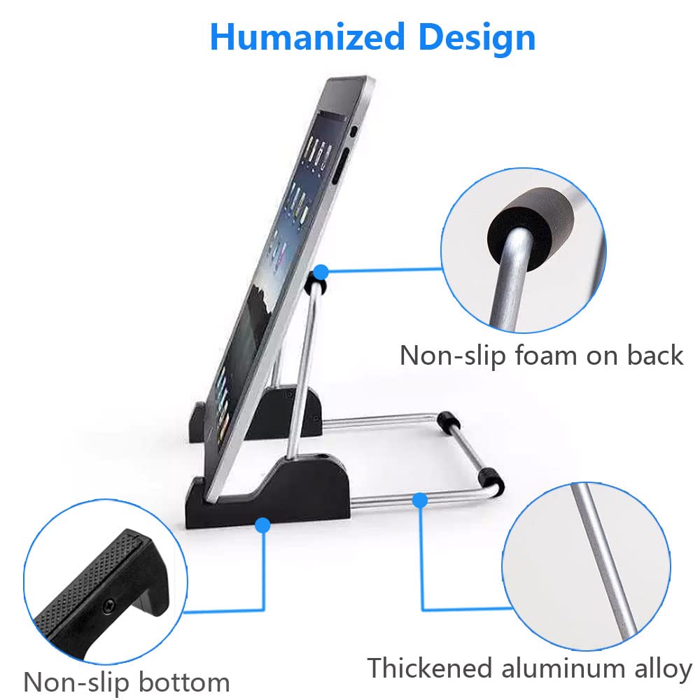 Adjustable Aluminum Alloy Tablet Stand - Non-Slip iPad, Samsung & Kindle Fire Holder for Desk - Perfect for Video Calls, Reading & Photo Display