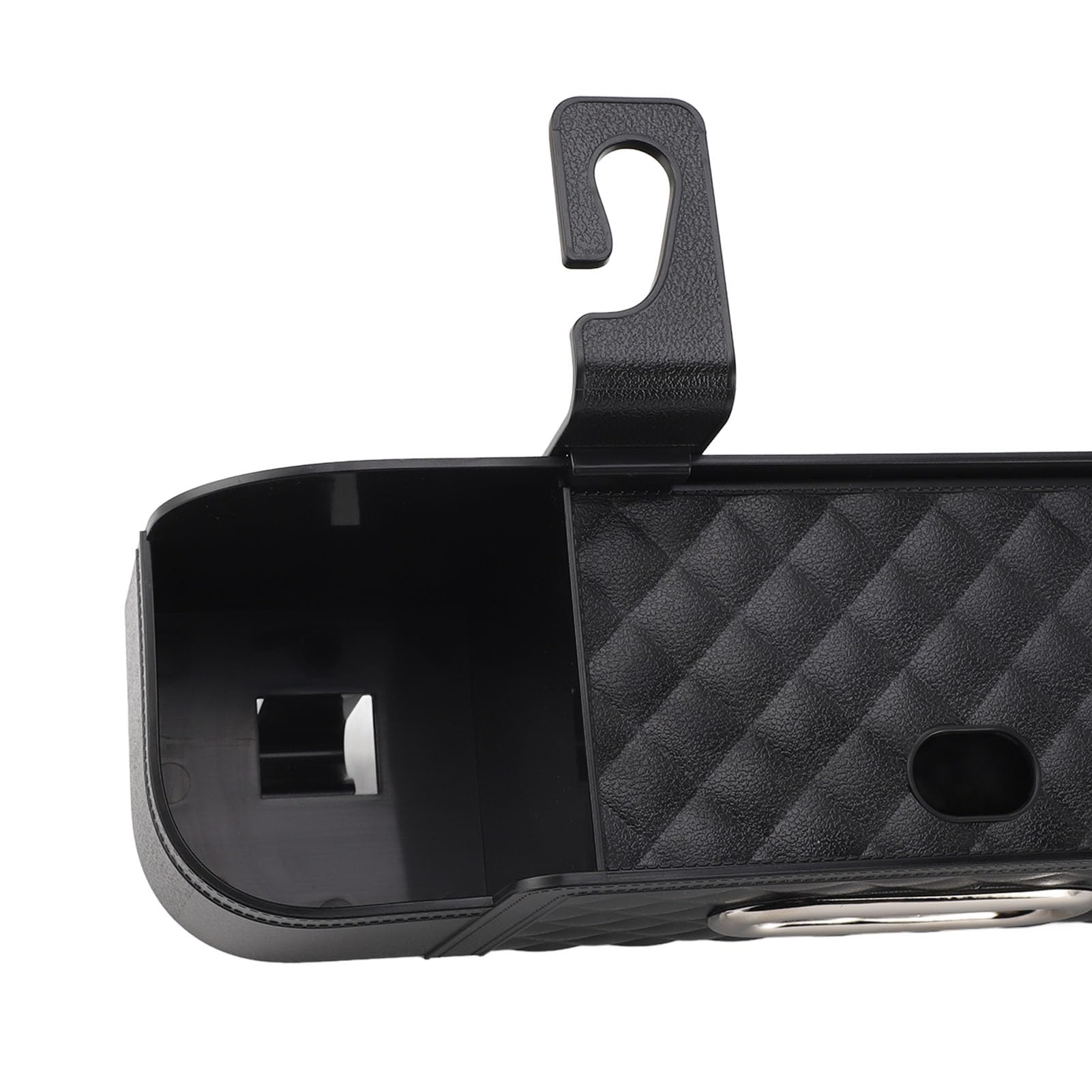 Car Backseat Tissue Box Holder - Plastic Multifunctional Storage Organizer with Cup Holder for Travel Accessories (Black) | Perfect for Road Trips & Family Car Organization