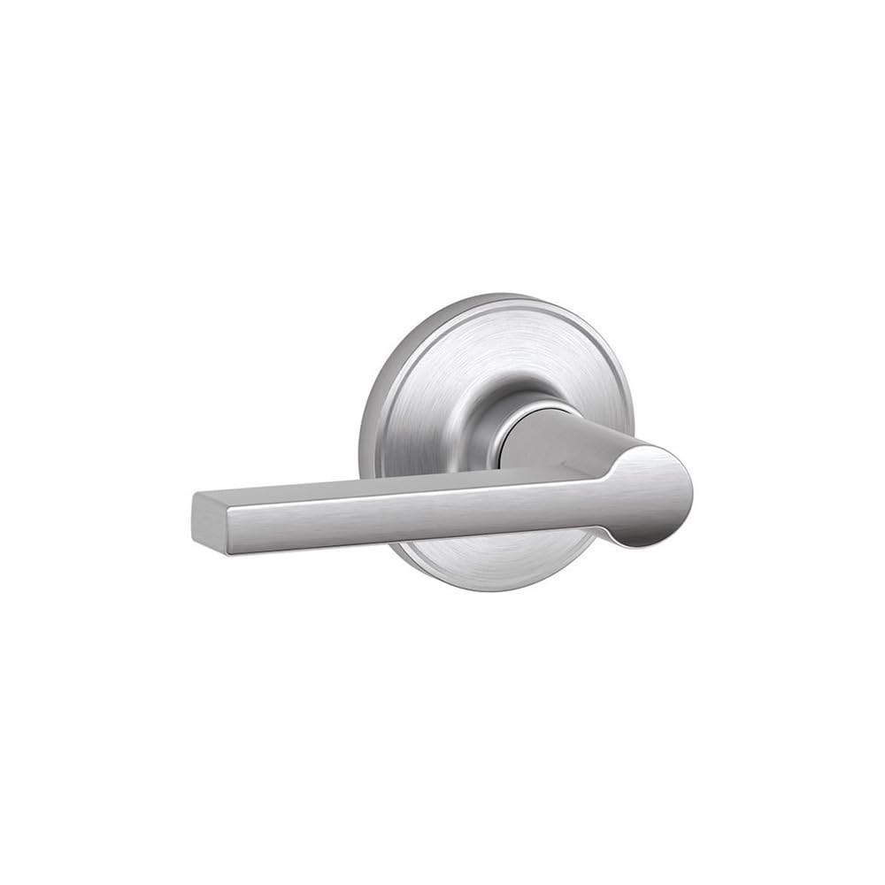 Schlage J10SOL626 Solstice Hall and Closet Lever - Satin Chrome Finish | Secure & Stylish Interior Door Handle | Perfect for Bedrooms, Closets & Hallways