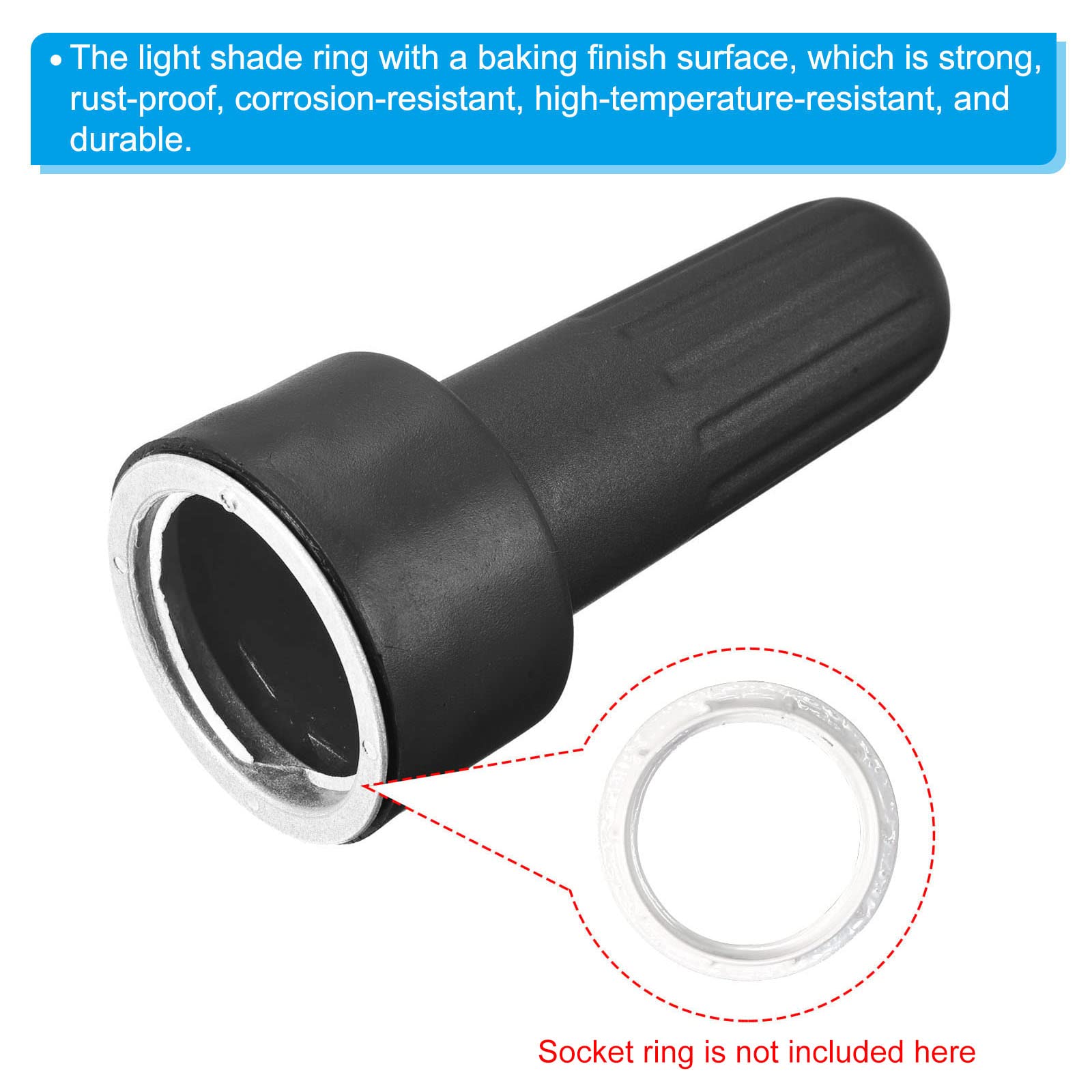 PATIKIL 4 Pack E26 Lamp Shade Socket Ring Removal Tool - Medium Base Threaded Shade Holder Rings Replacement for Chandeliers, Ceiling & Table Lamps - Easy DIY Light Fixture Repair Accessory