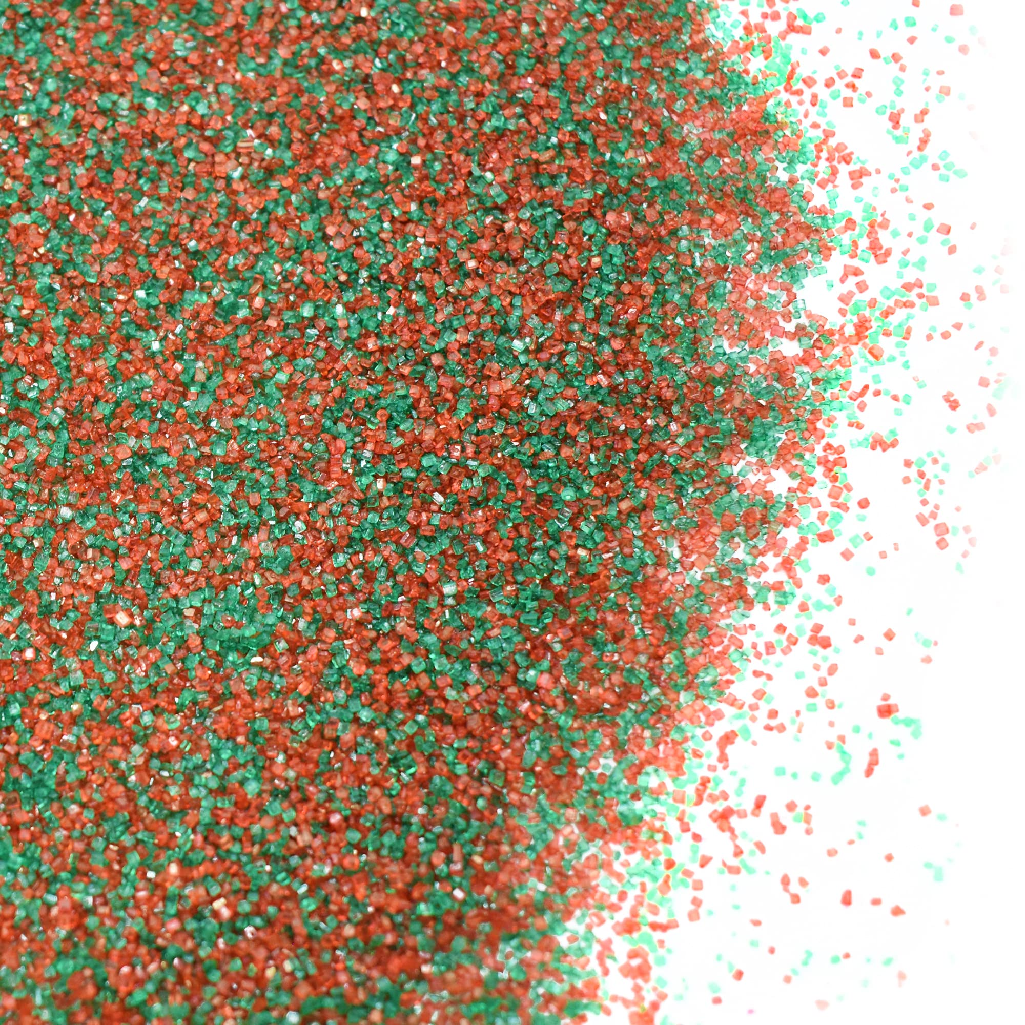 Festive Christmas Sprinkles for Baking & Cake Decorating - Bulk Holiday Sprinkles Mix in Red & Green Sanding Sugar (4oz) - Perfect for Cookies, Cupcakes, Gingerbread Houses & Holiday Desserts