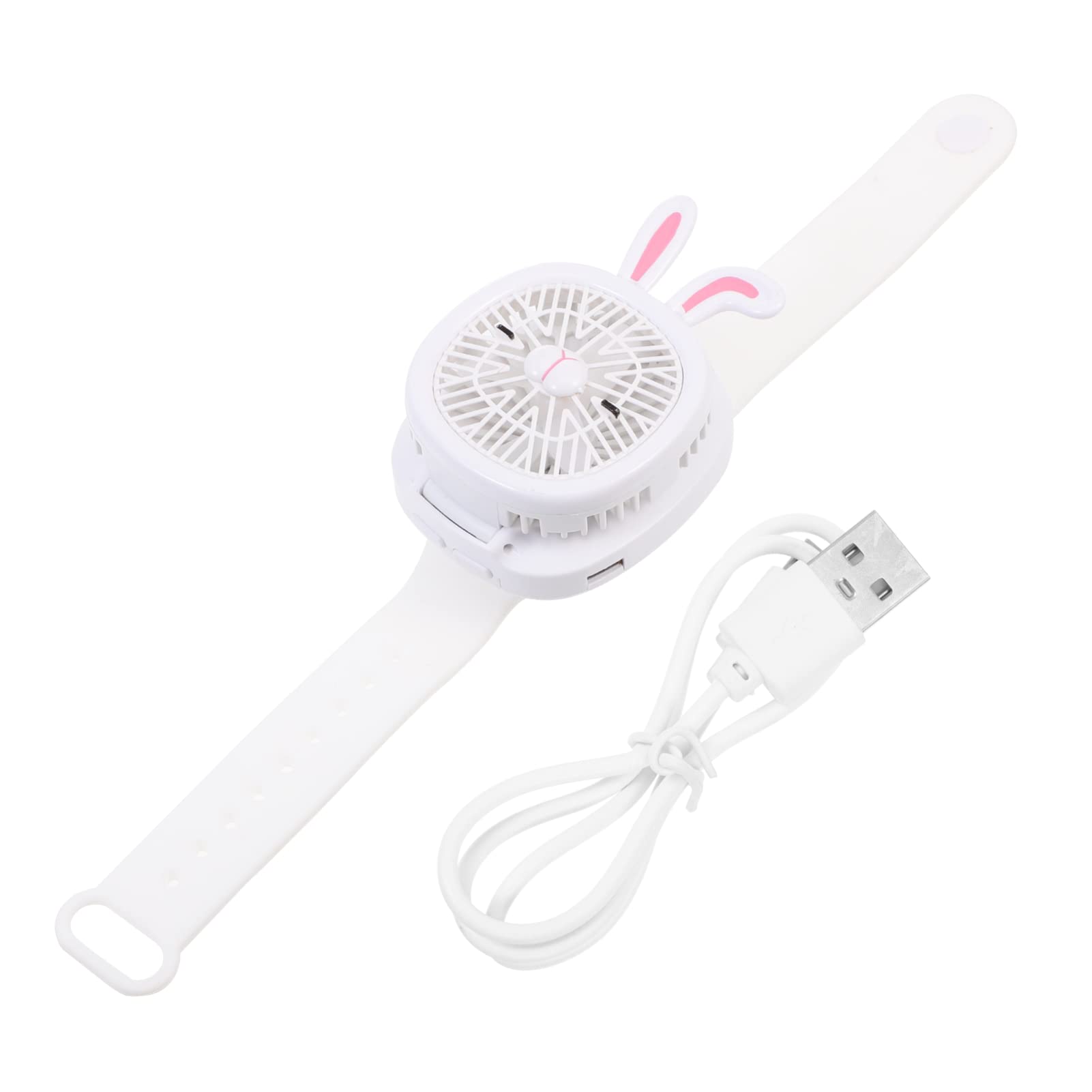 Obuyke Mini Handheld Fan - Portable USB Rechargeable Folding Fan with Wrist Strap, Perfect for Kids & Toddlers - Ideal for Summer Outdoor Activities, Travel, Sports, and Daily Use - Compact White Personal Cooling Fan
