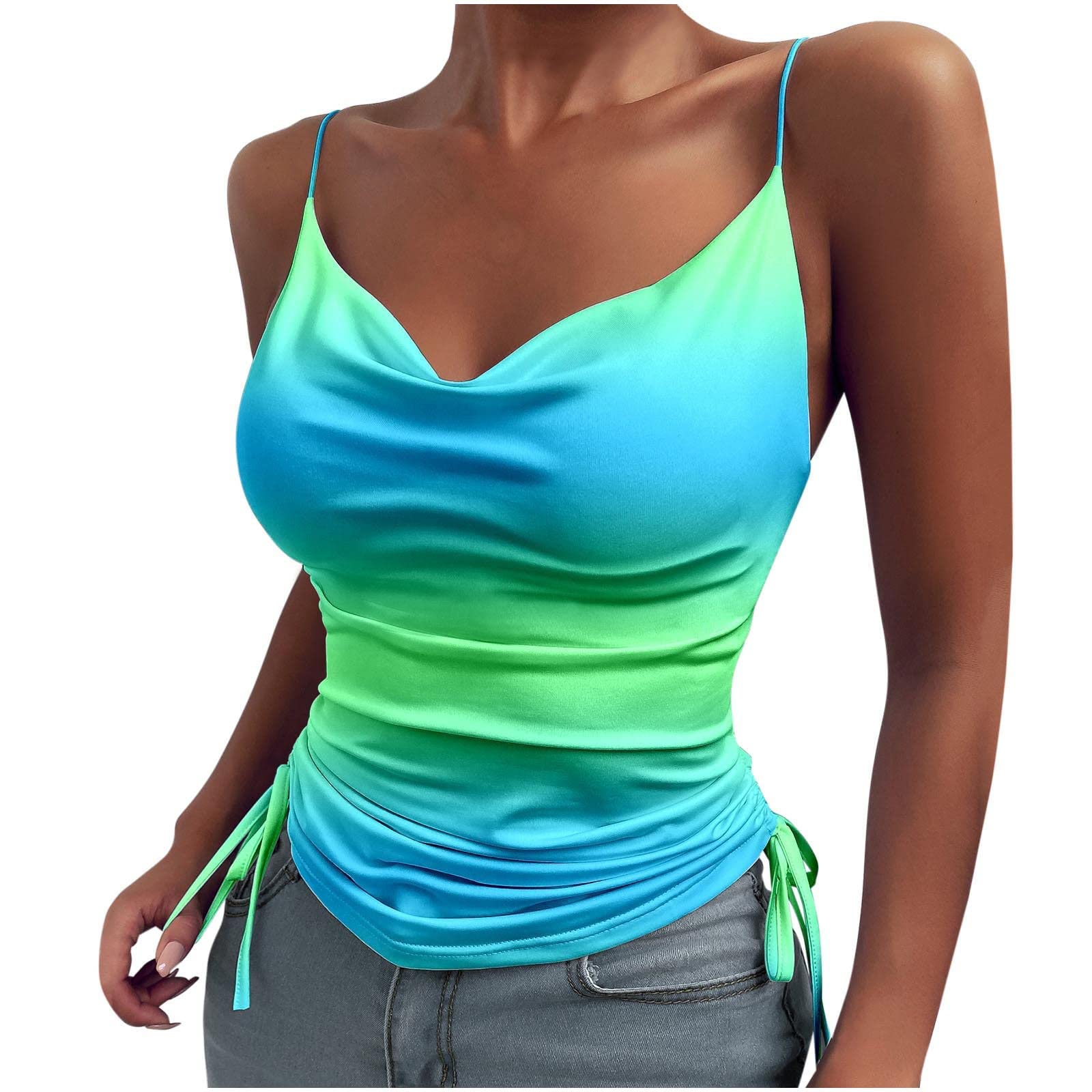 Sexy Women's Tank Tops - Fashion Printed Sleeveless Blouse with Suspenders | Summer Casual Wear, Beach Outfits & Party Tops