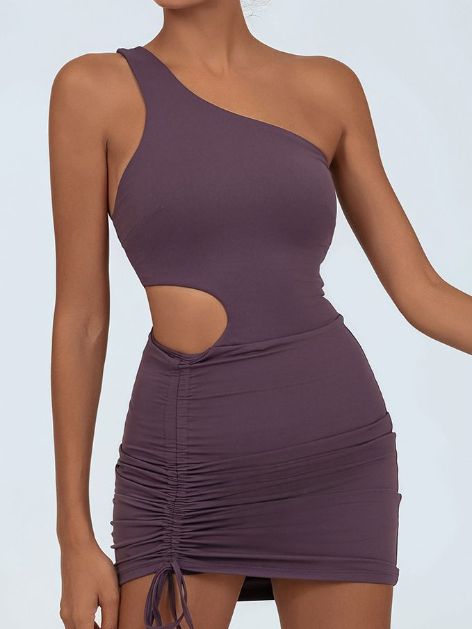 ZASUWA Women's Quick Dry Hollow Out Elastic Dress with Drawstring - Perfect for Yoga, Running, Gym Workouts & Summer Outdoor Activities